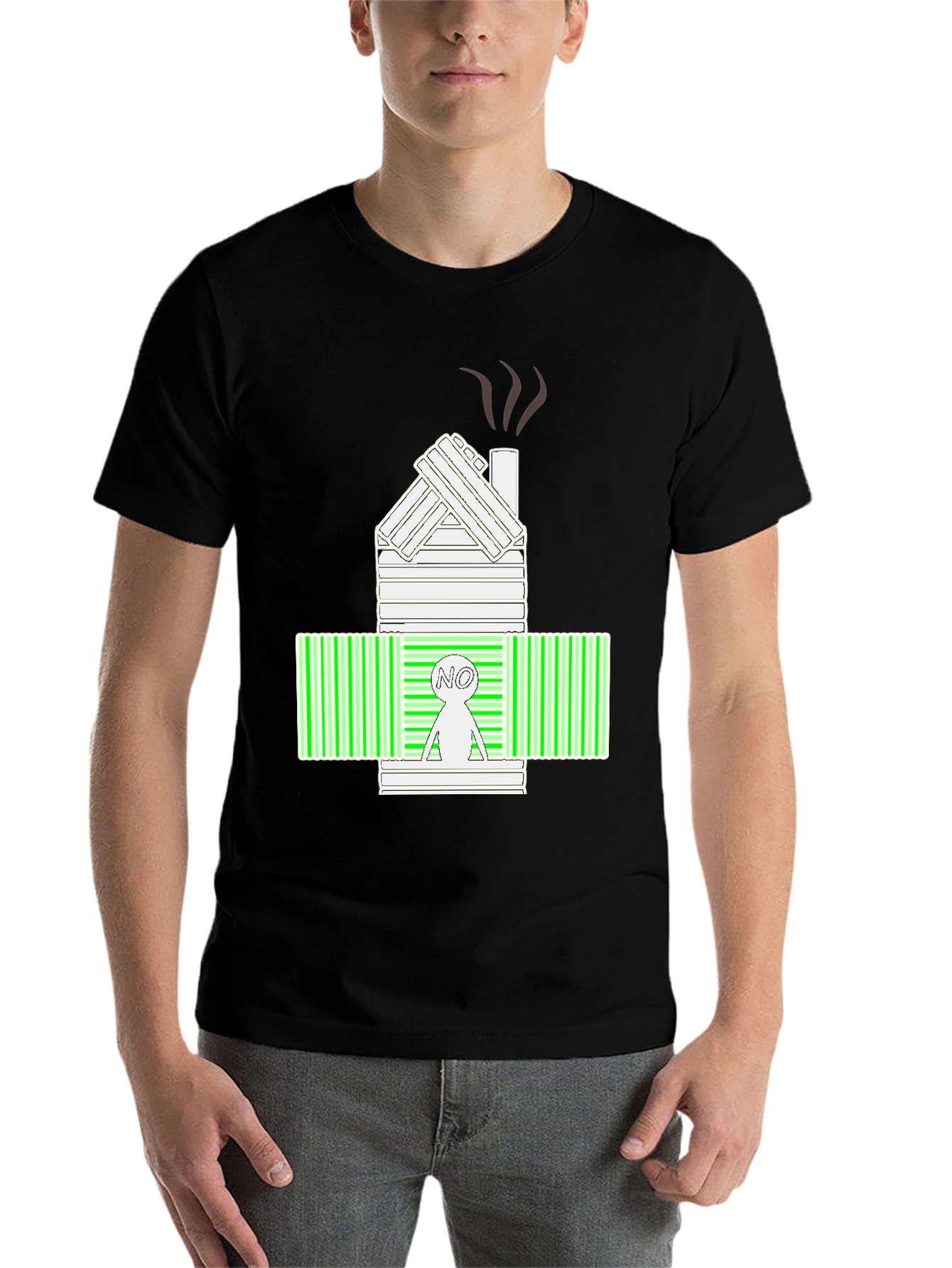 Unique Graphic Tee:  "No" Cabin Barcode Design - 7