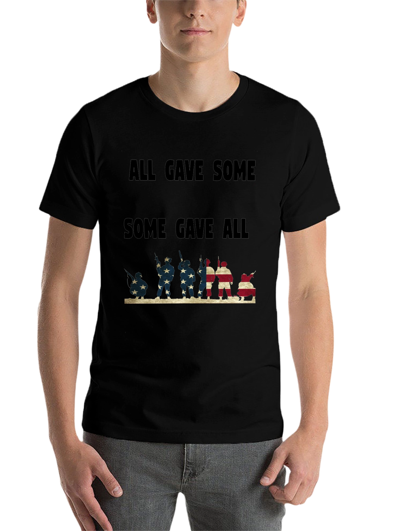Black All Gave Some, Some Gave All Graphic Tee view 7