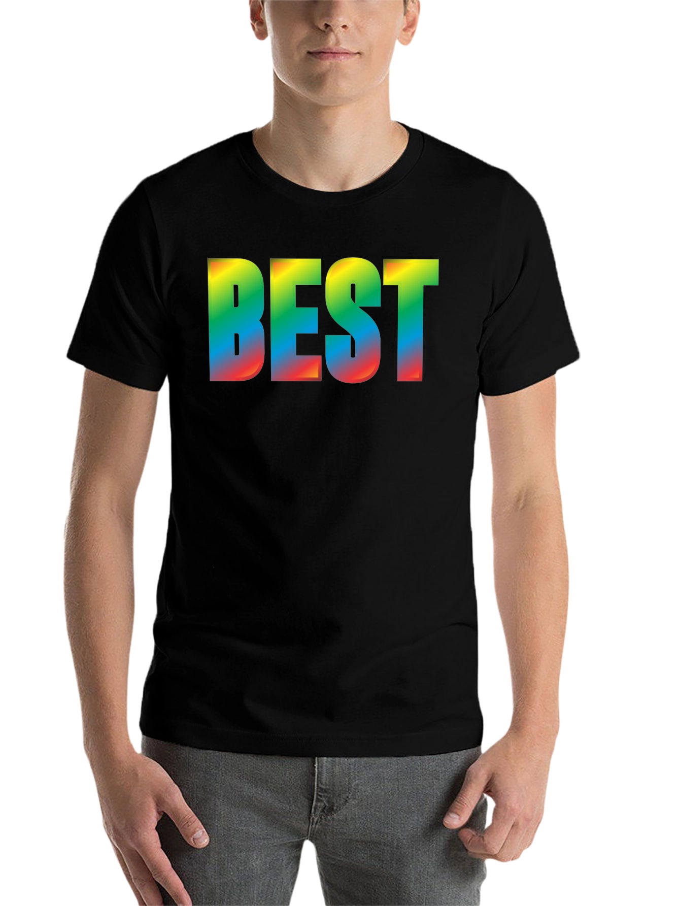 Black Rainbow BEST Graphic Black T-Shirt view 7