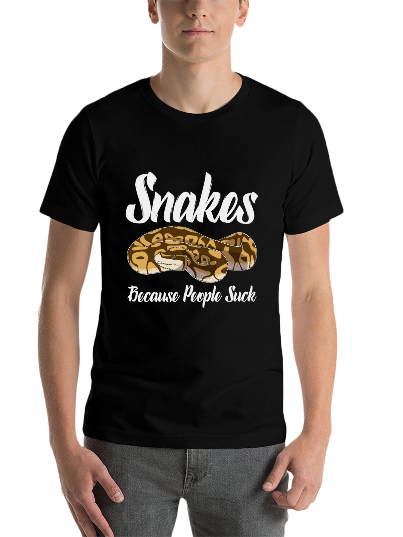 Black Snakes Because People Suck T-Shirt view 7