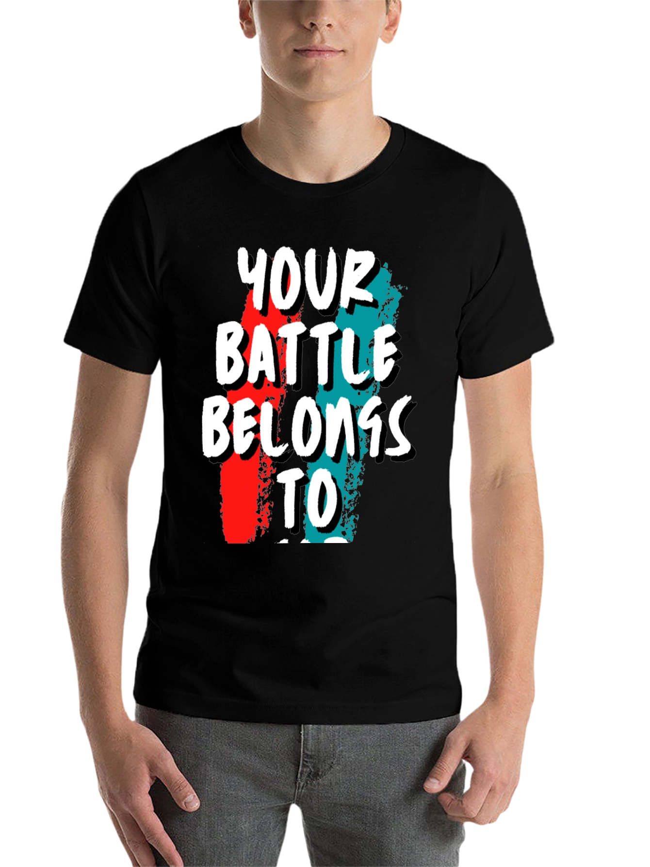 Black Your Battle Belongs To T-Shirt view 7