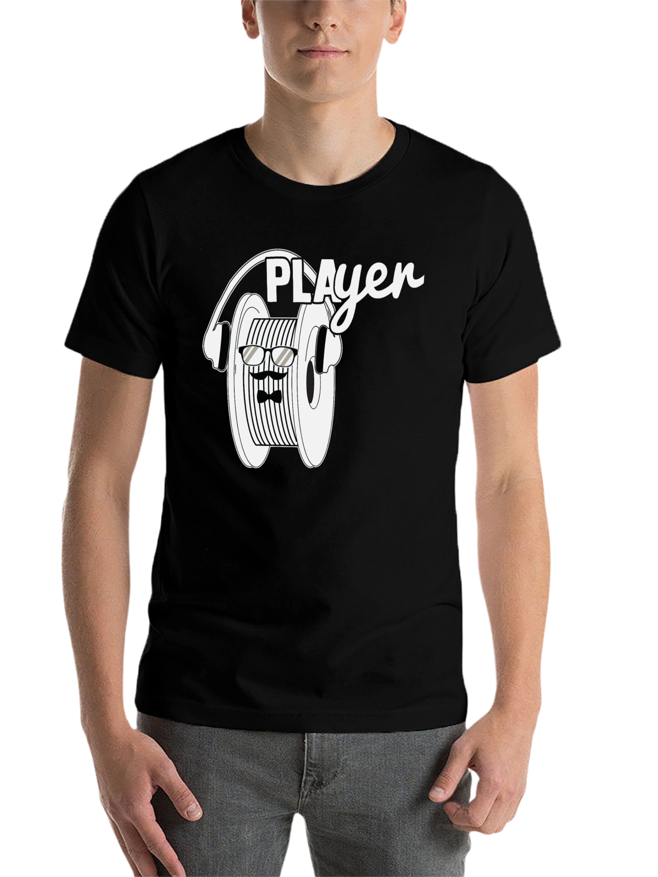 Black Cool Player Reel-to-Reel T-Shirt view 7