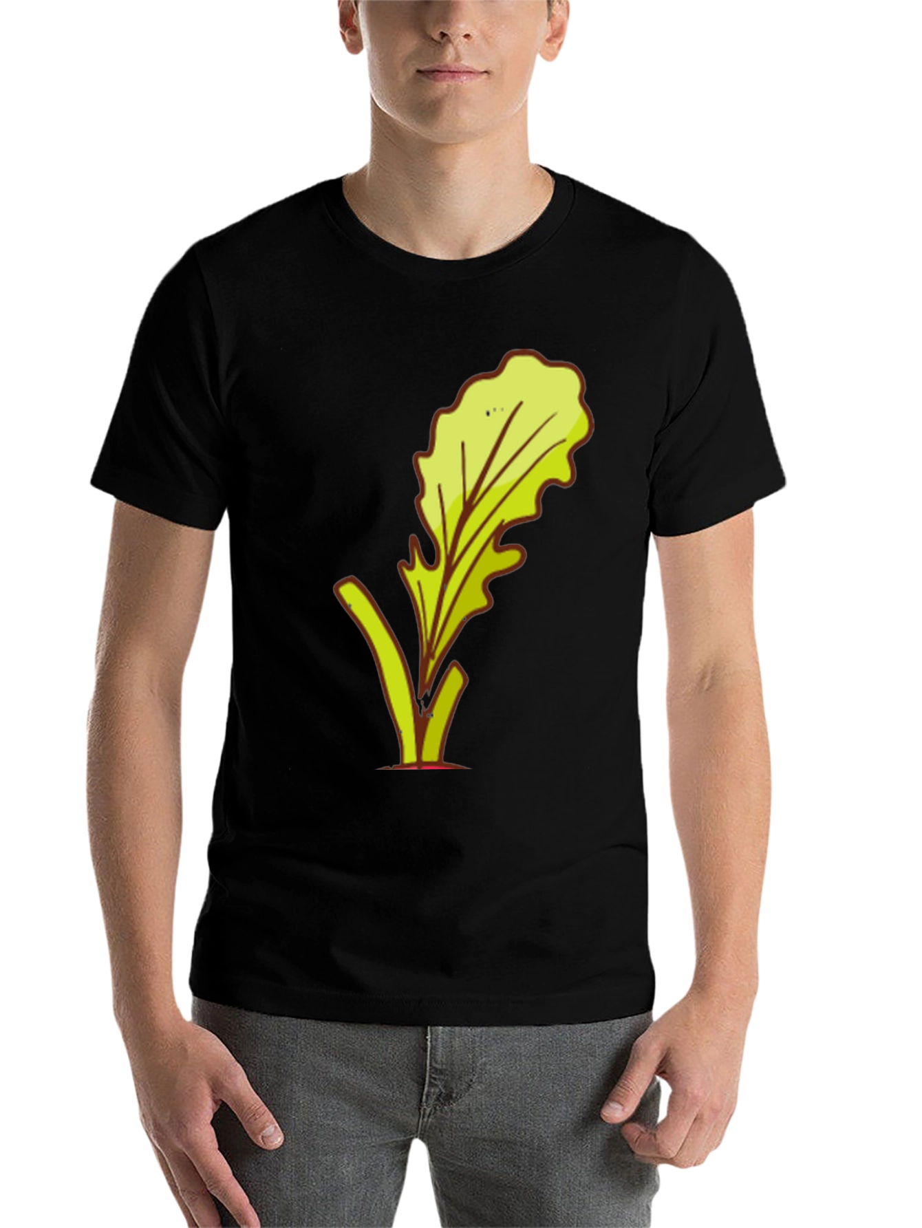 Black Leafy Graphic Tee - Stylish Casual Wear view 7