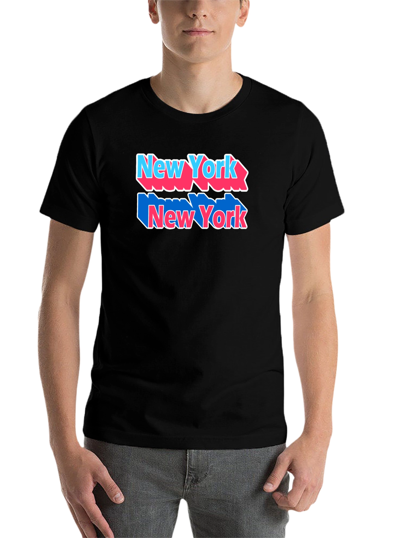 Black New York Graphic Tee, Black Cotton Shirt view 7