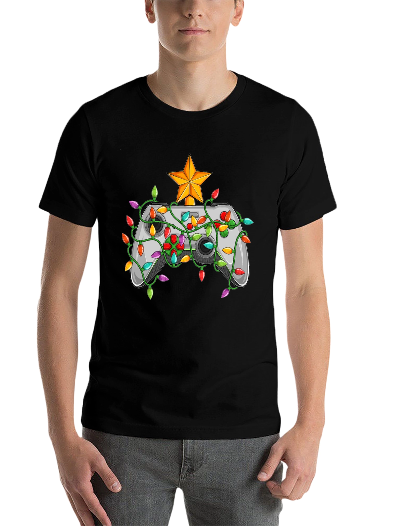 Black Gamer Christmas T-Shirt - Holiday Gaming Tee view 7