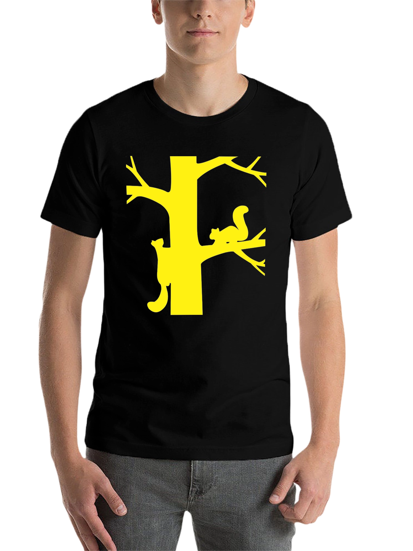 Black Squirrel Tree Black T-Shirt view 7