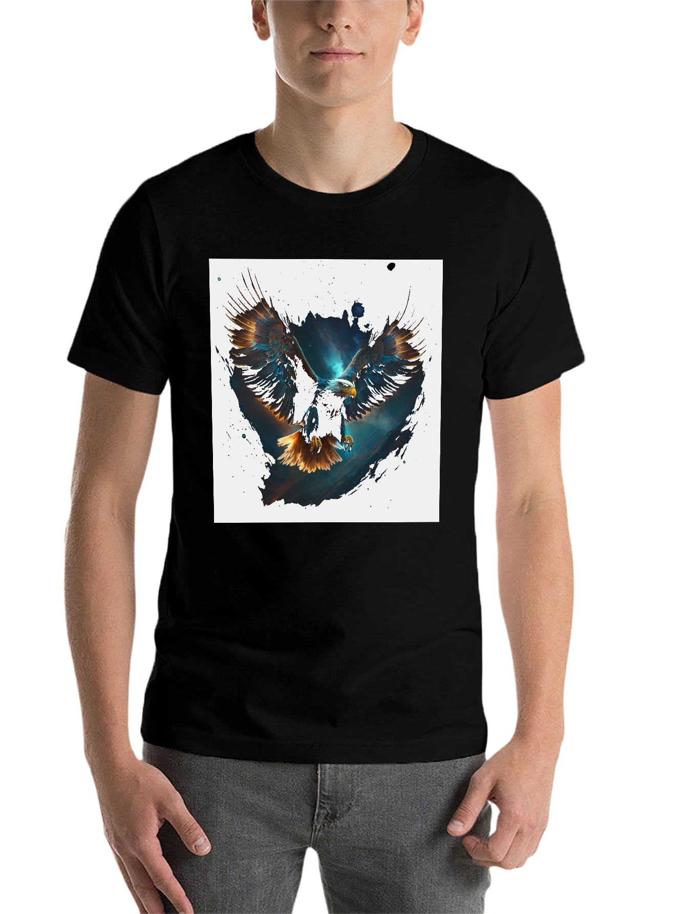 Black Eagle Graphic Tee - Men's Black T-Shirt view 7