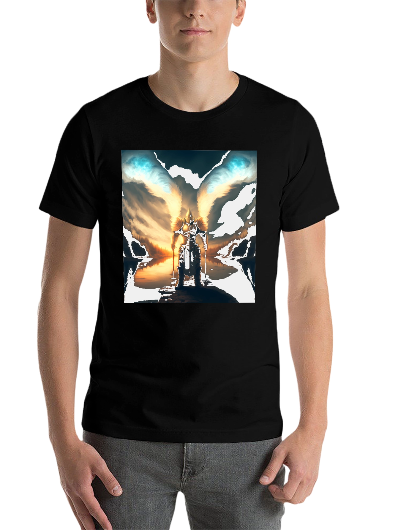 Black Winged Warrior Graphic Tee view 7