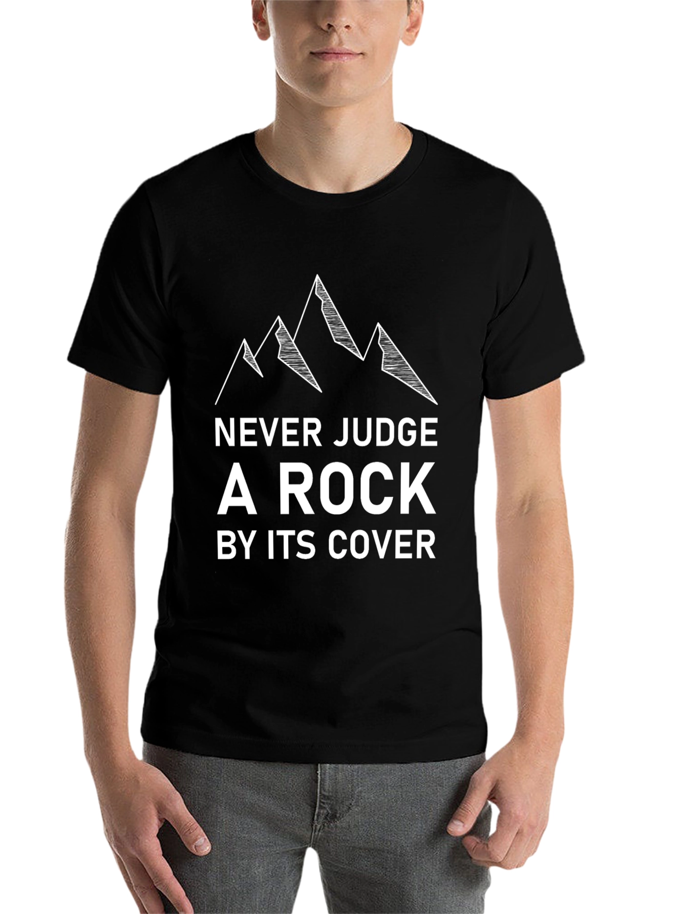 Black Never Judge a Rock T-Shirt view 7