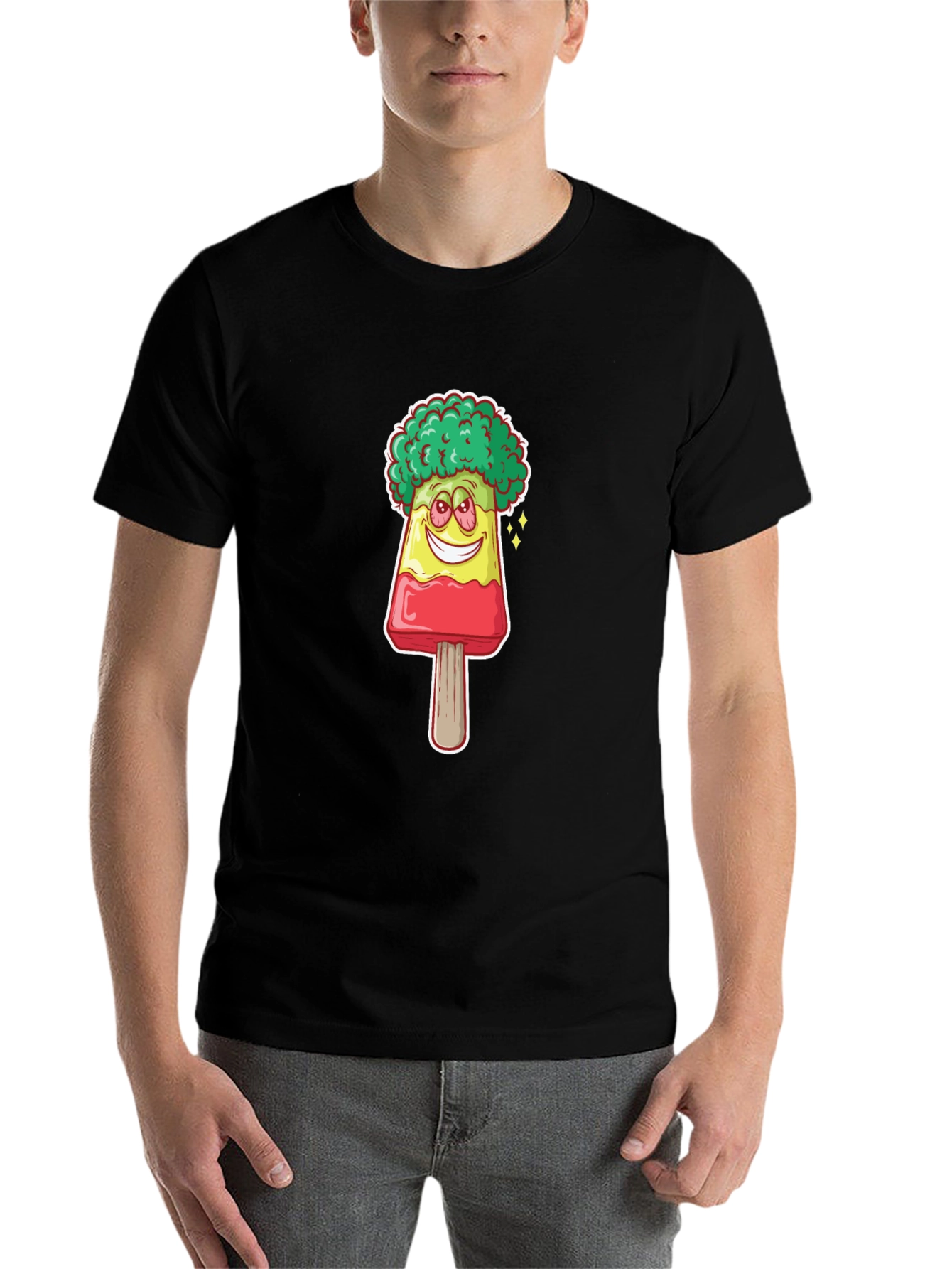 Black Novelty Popsicle Character T-Shirt view 7