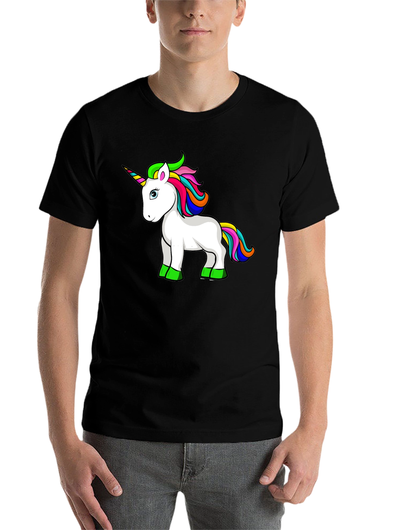 Black Unicorn Graphic Tee - Fun & Stylish Black T-Shirt view 7