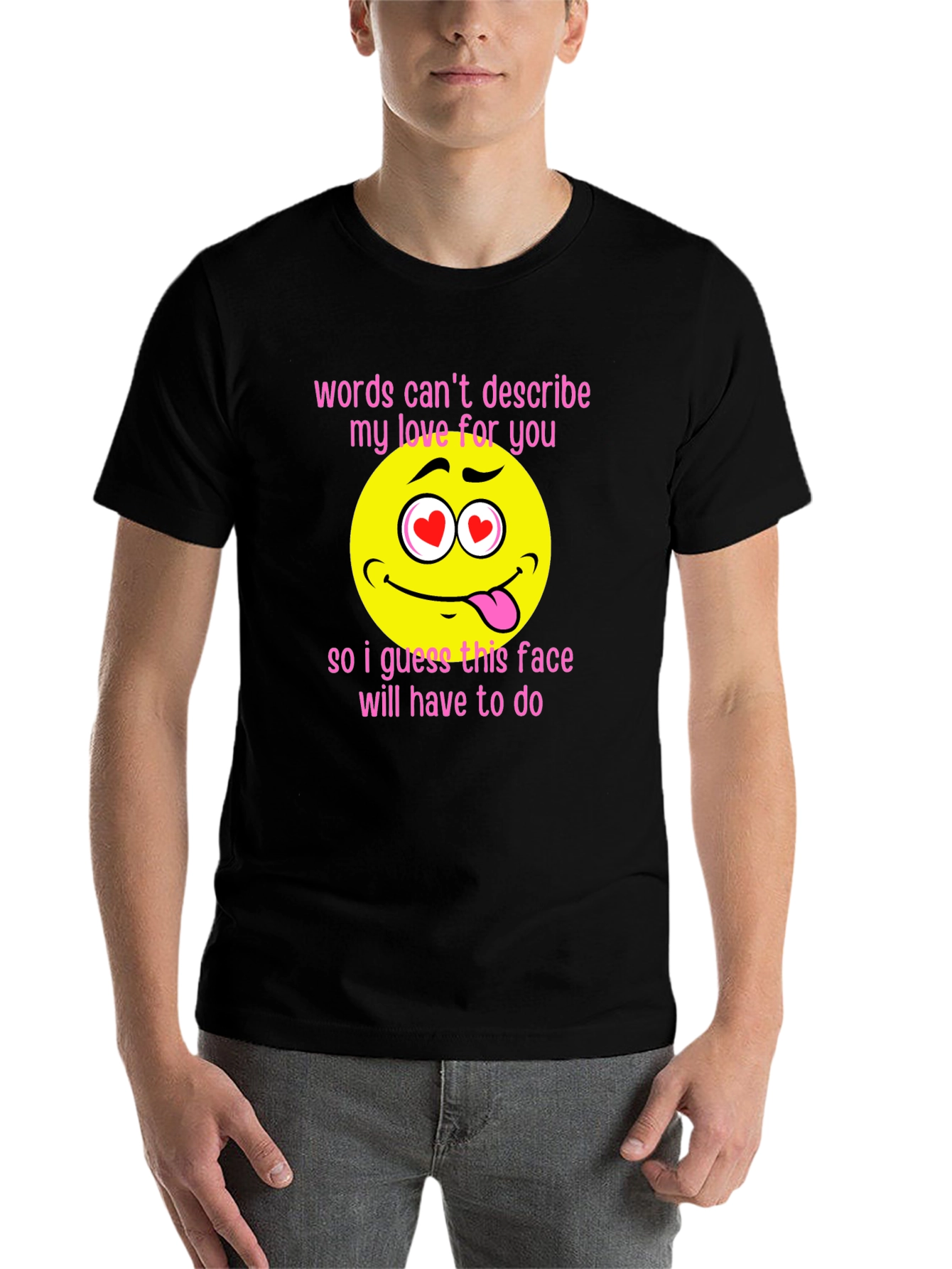 Black Love Emoji T-Shirt - Words Can't Describe My Love! view 7