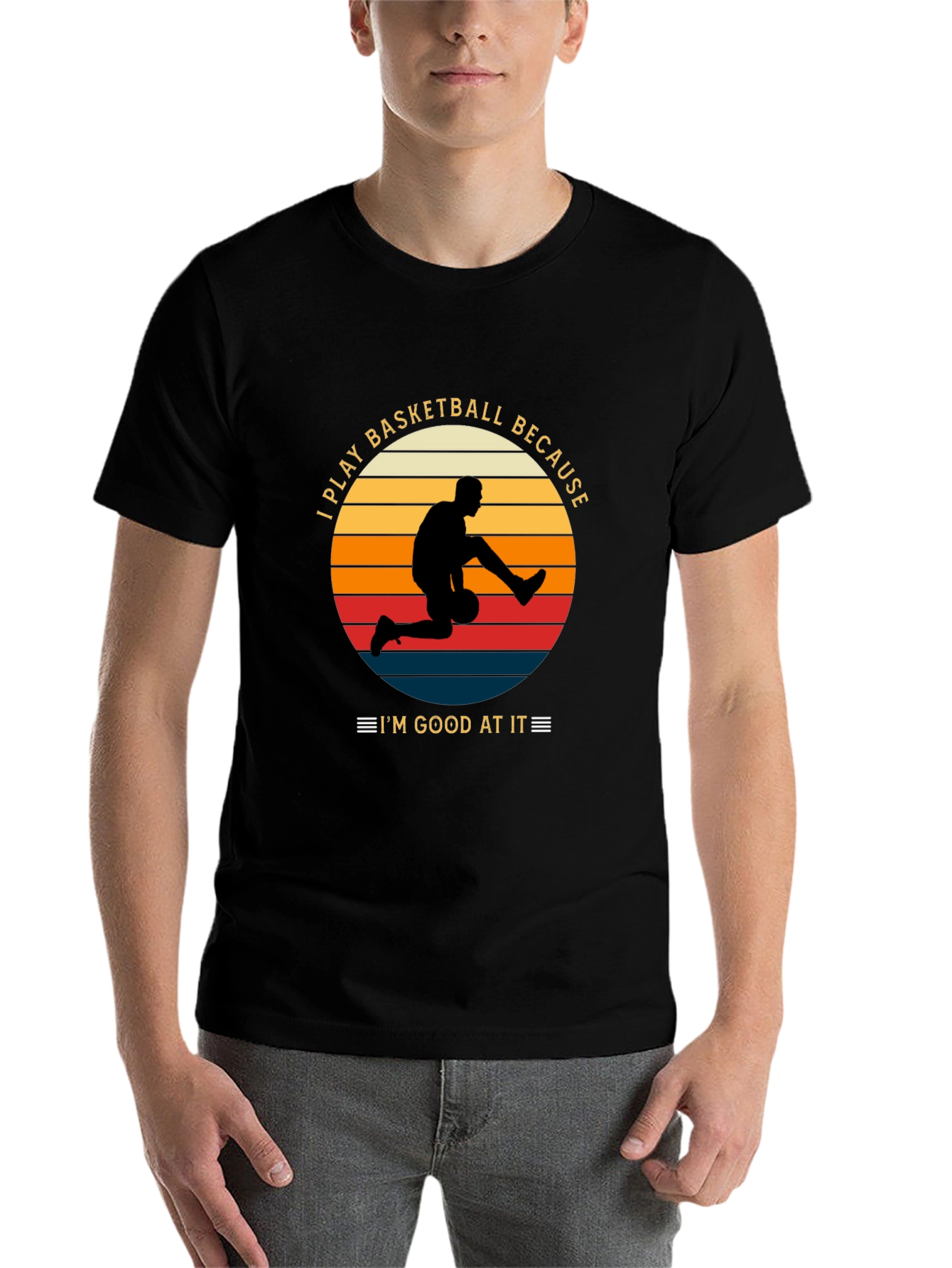 Black Basketball Player Graphic T-Shirt, I'm Good At It view 7