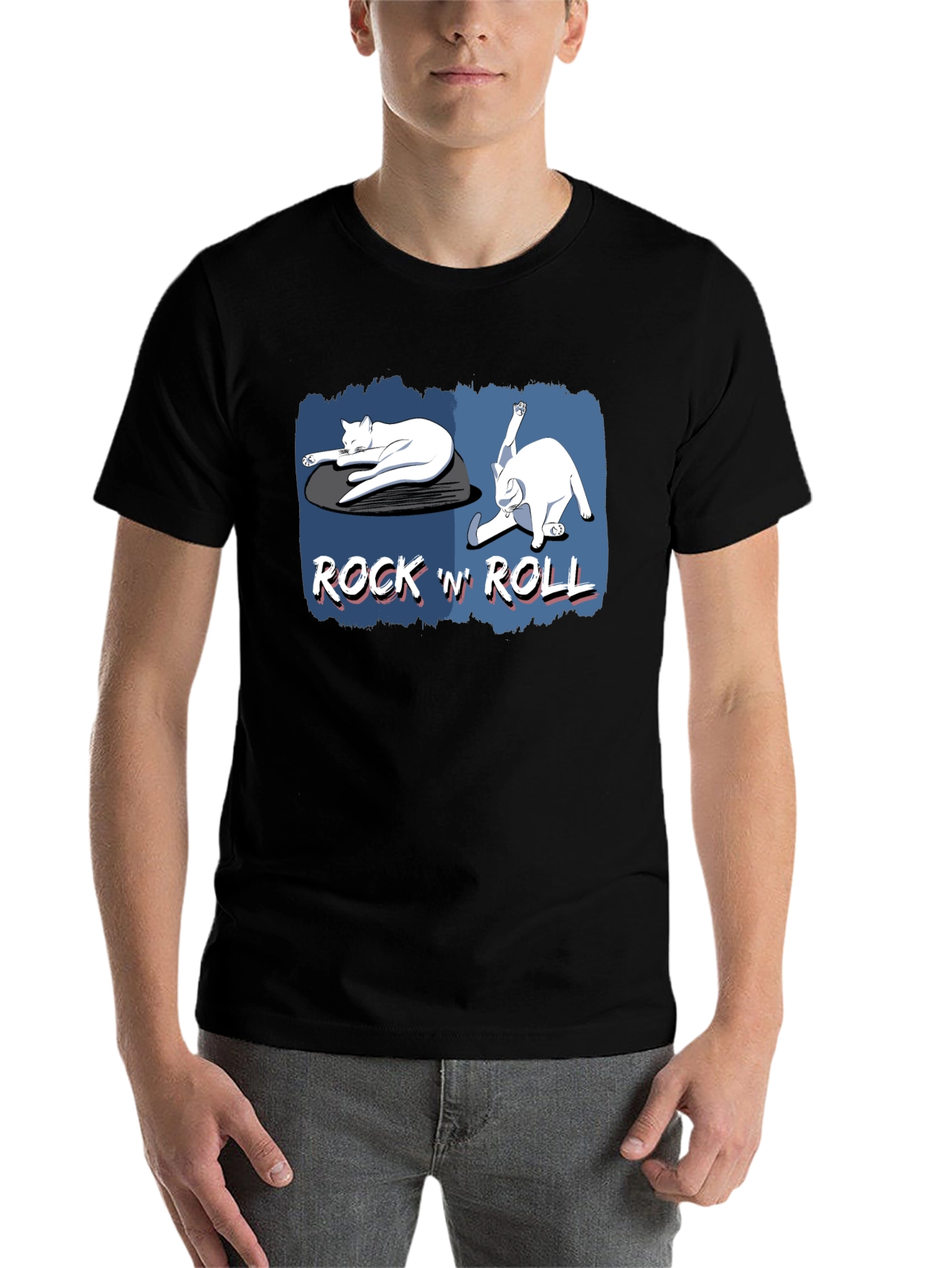 Black Rock 'N' Roll Cat Graphic Tee view 7