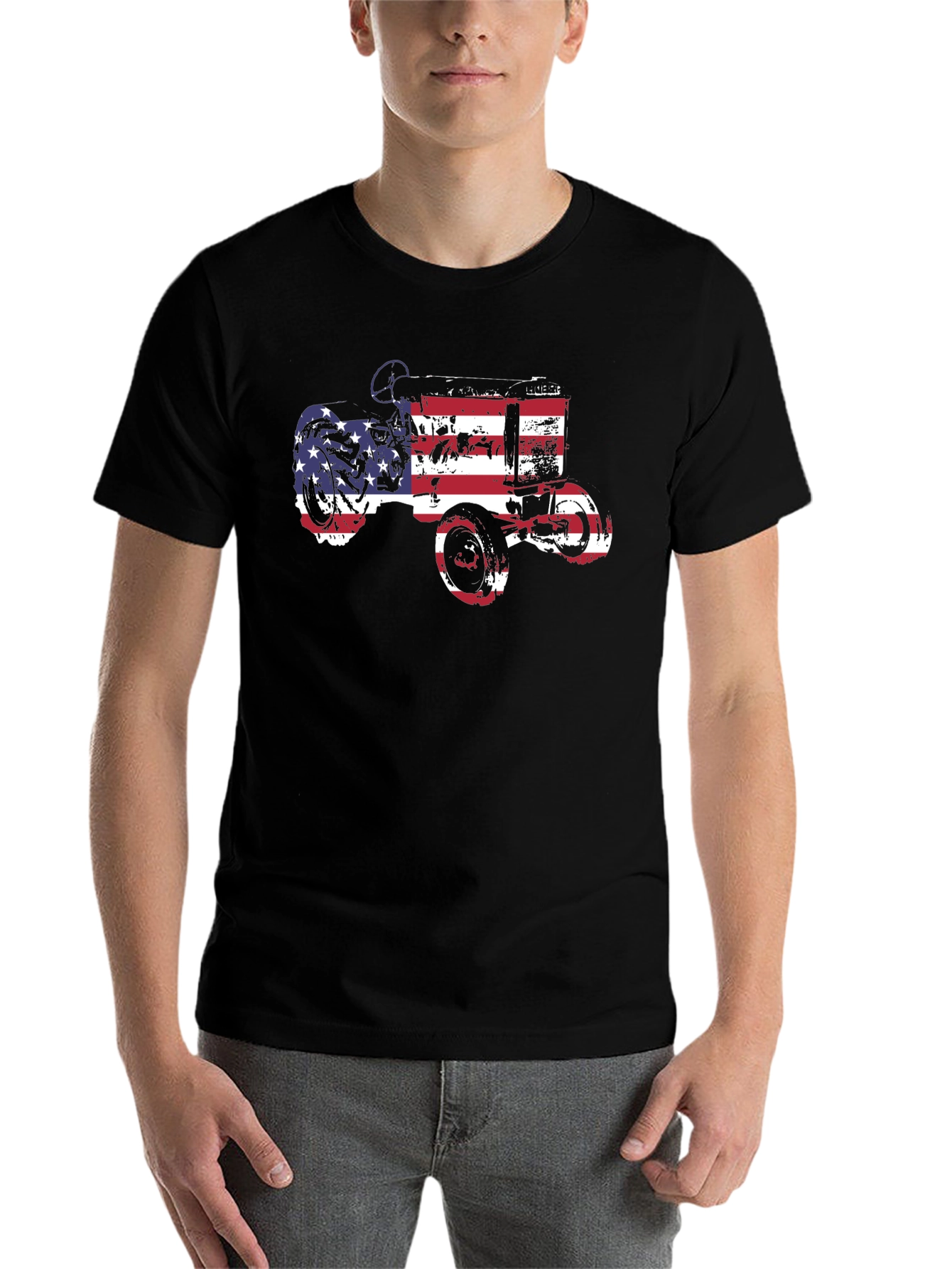 Black American Tractor Graphic Tee view 7