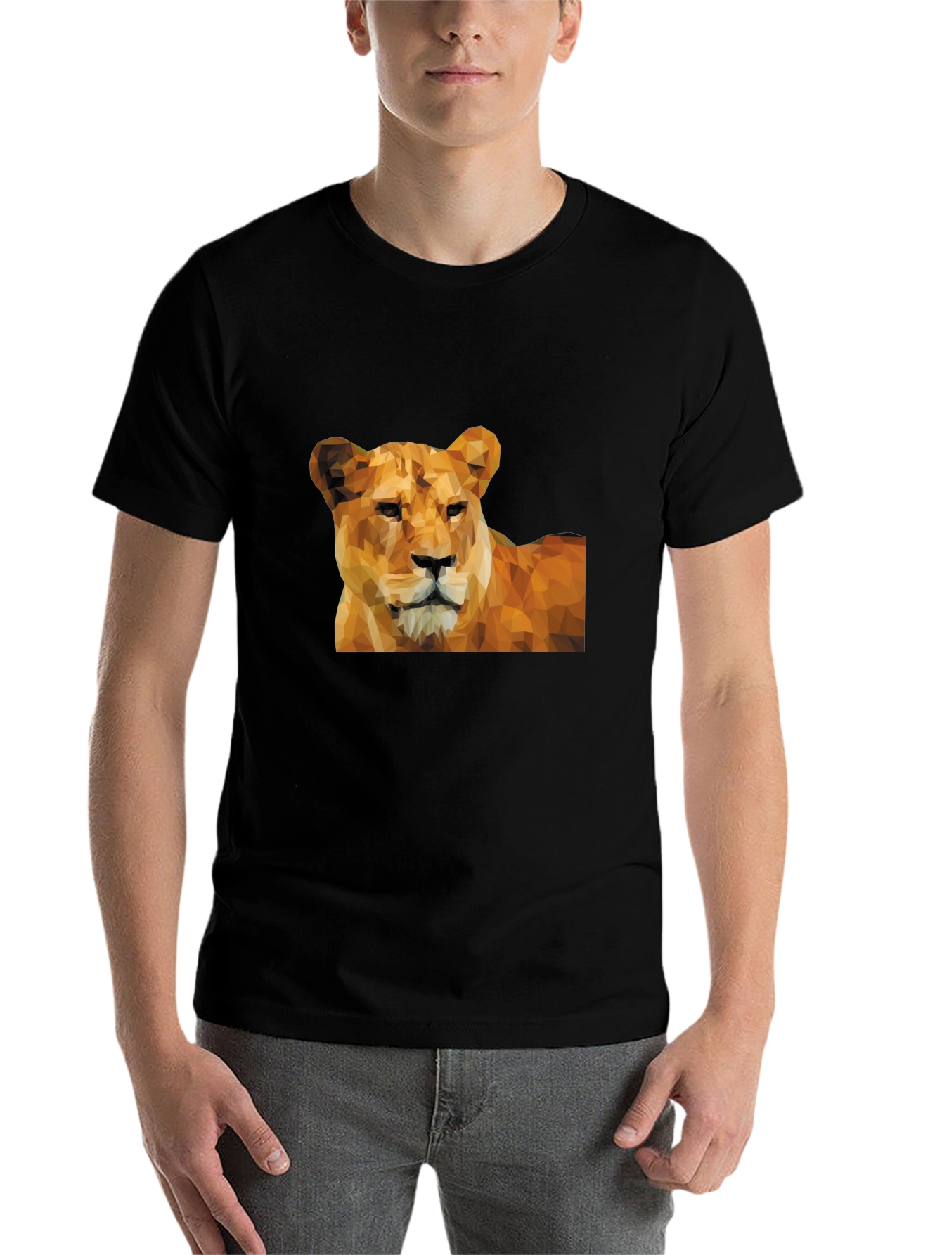 Black Lioness Graphic Print Black T-Shirt view 7