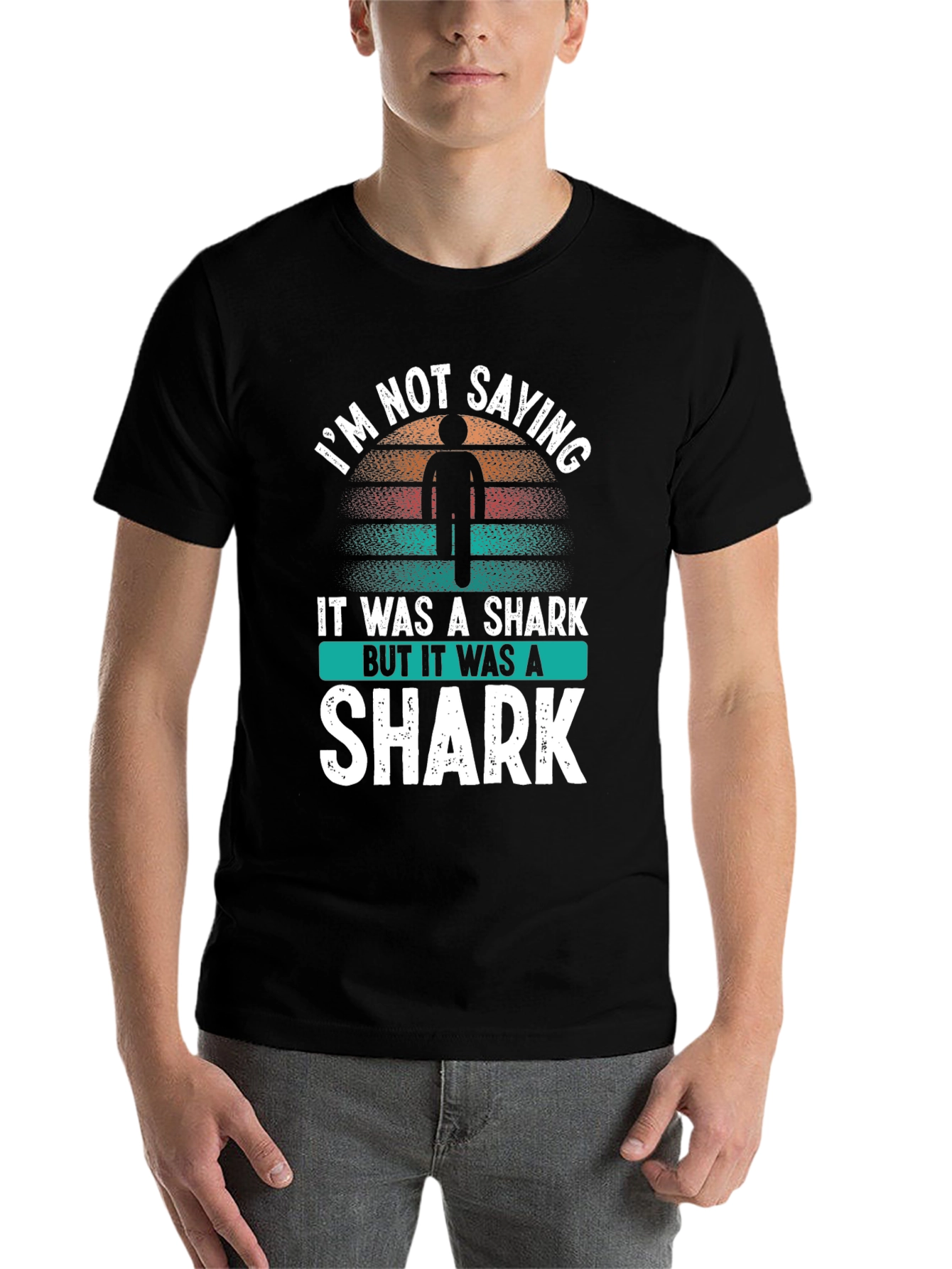 Black I'm Not Saying Shark T-Shirt view 7