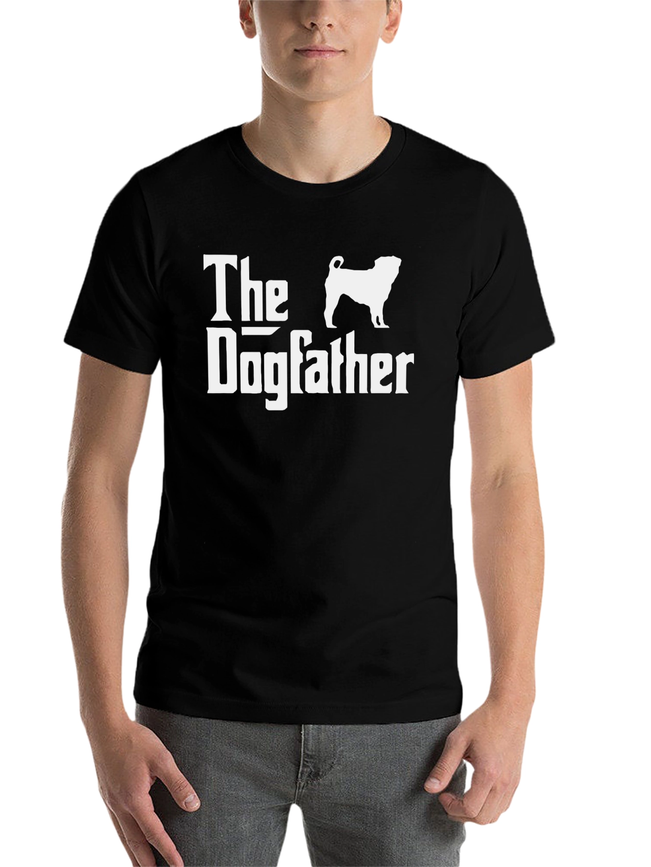 Black The Dogfather T-Shirt - Funny Dog Lover Tee view 7