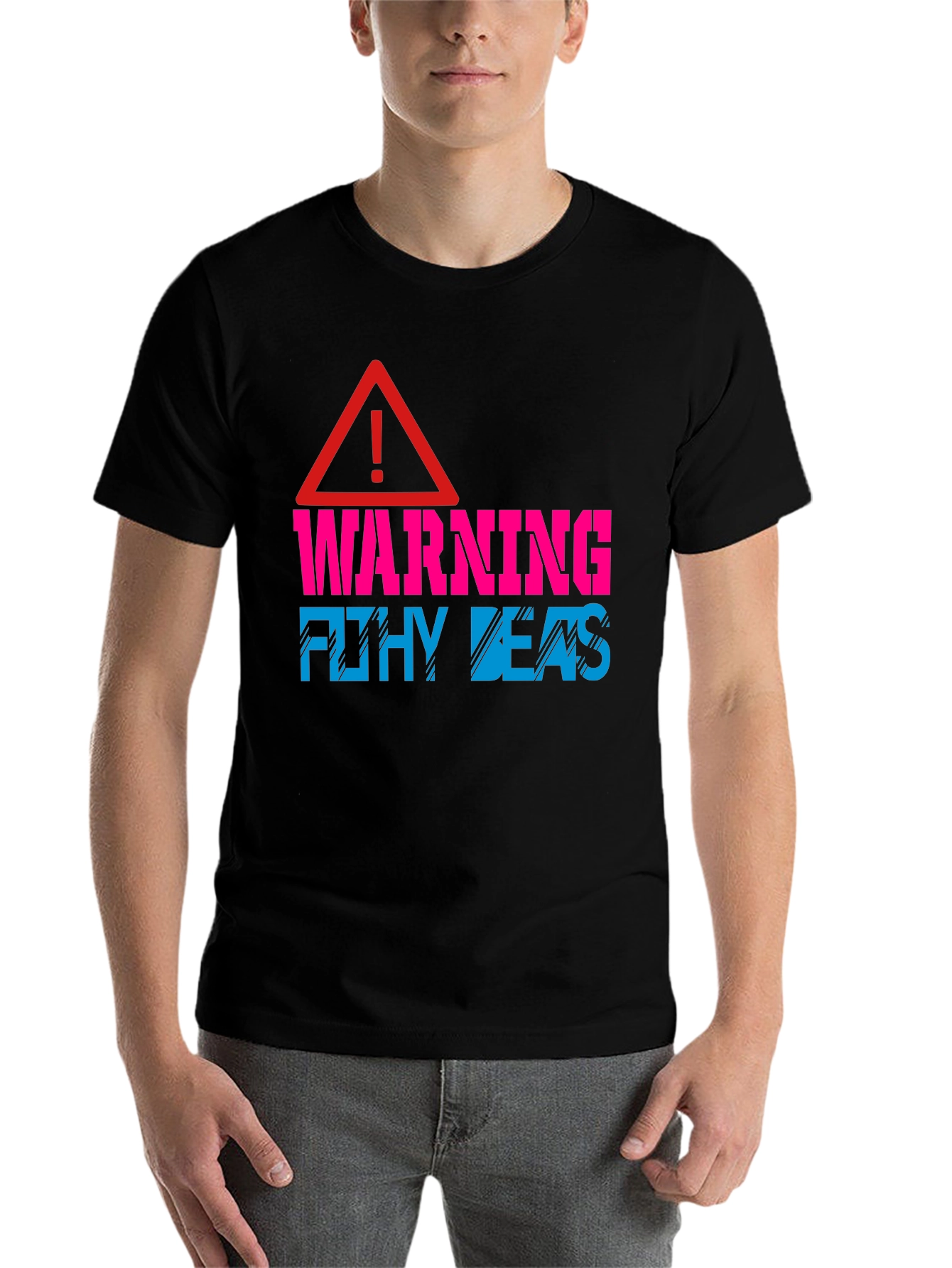 Black Warning Filthy Beast Novelty T-Shirt view 7