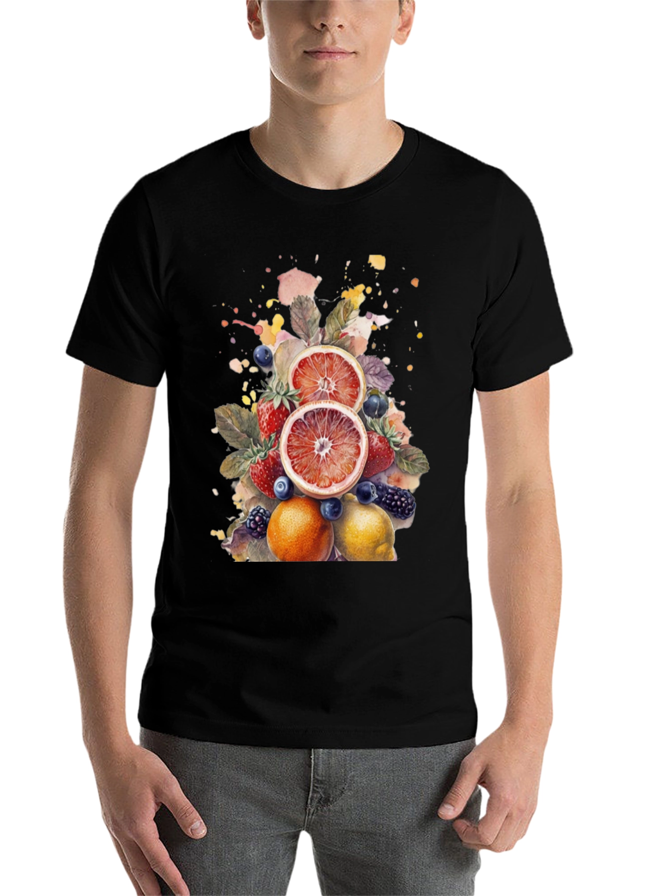 Black Fruit Splash Graphic Tee view 7