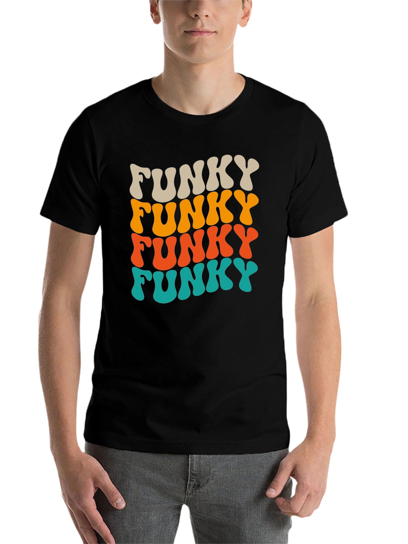 Black Funky Retro Style Graphic T-Shirt view 7