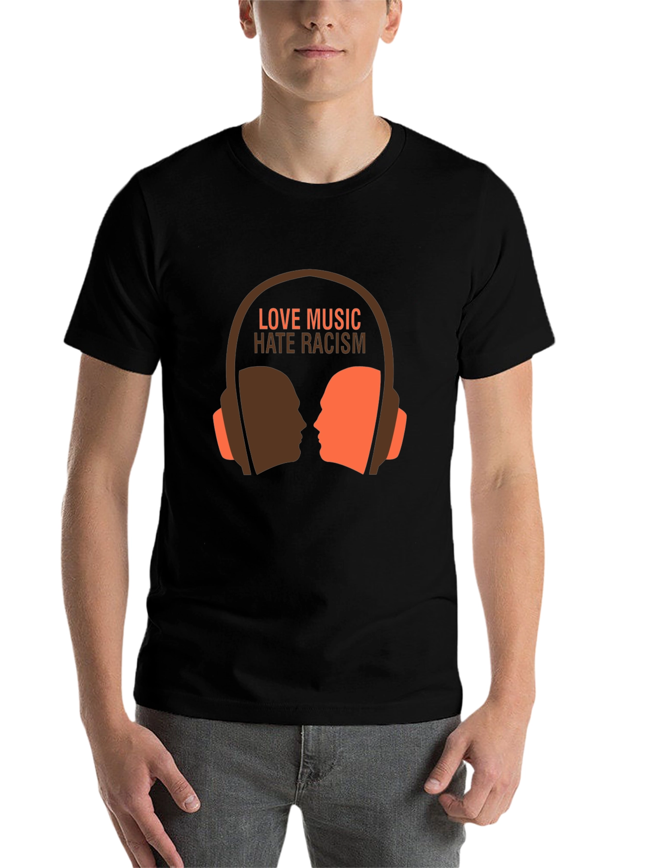 Black Love Music Hate Racism Graphic Tee view 7