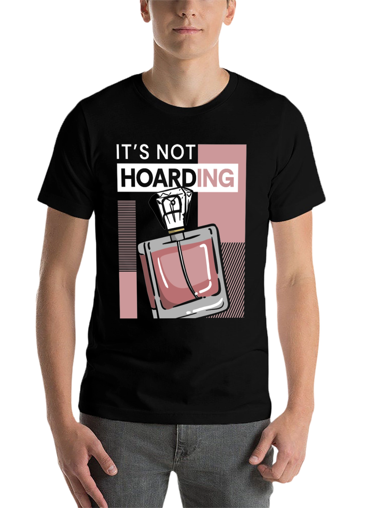 Black It's Not Hoarding Perfume Black T-Shirt view 7