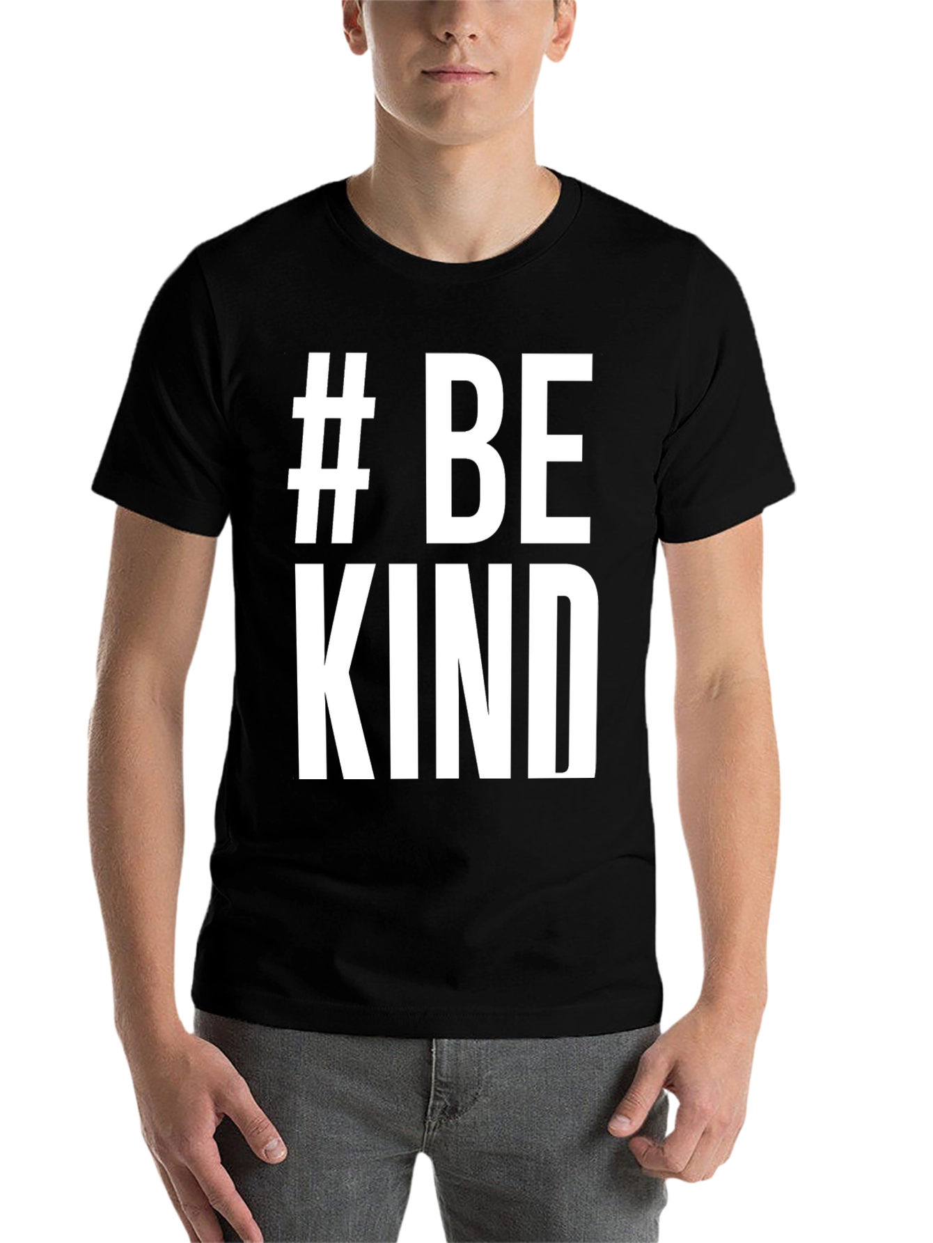Black # Be Kind T-Shirt - Positive Message Tee view 7