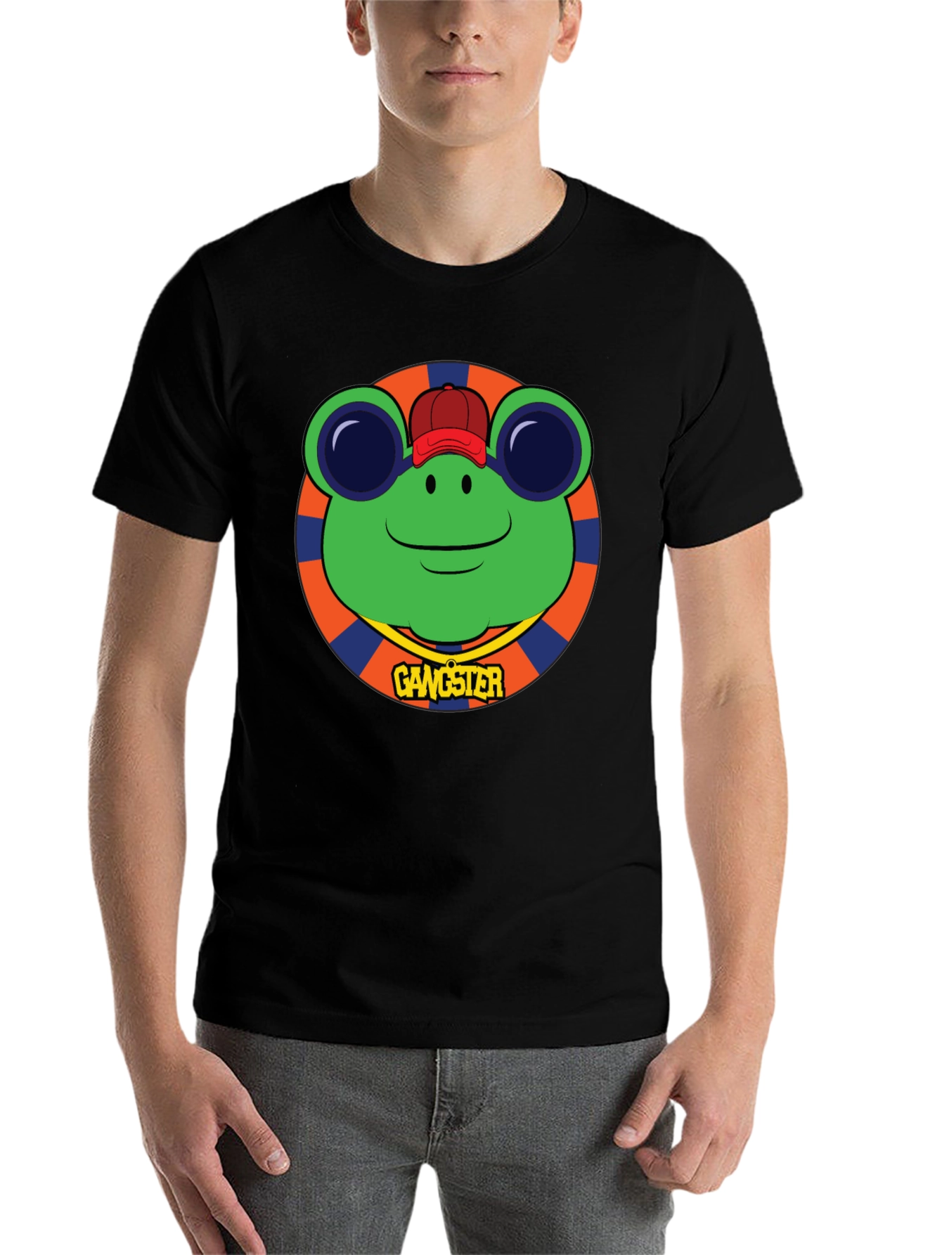Black Gangster Frog Graphic Tee - Black view 7