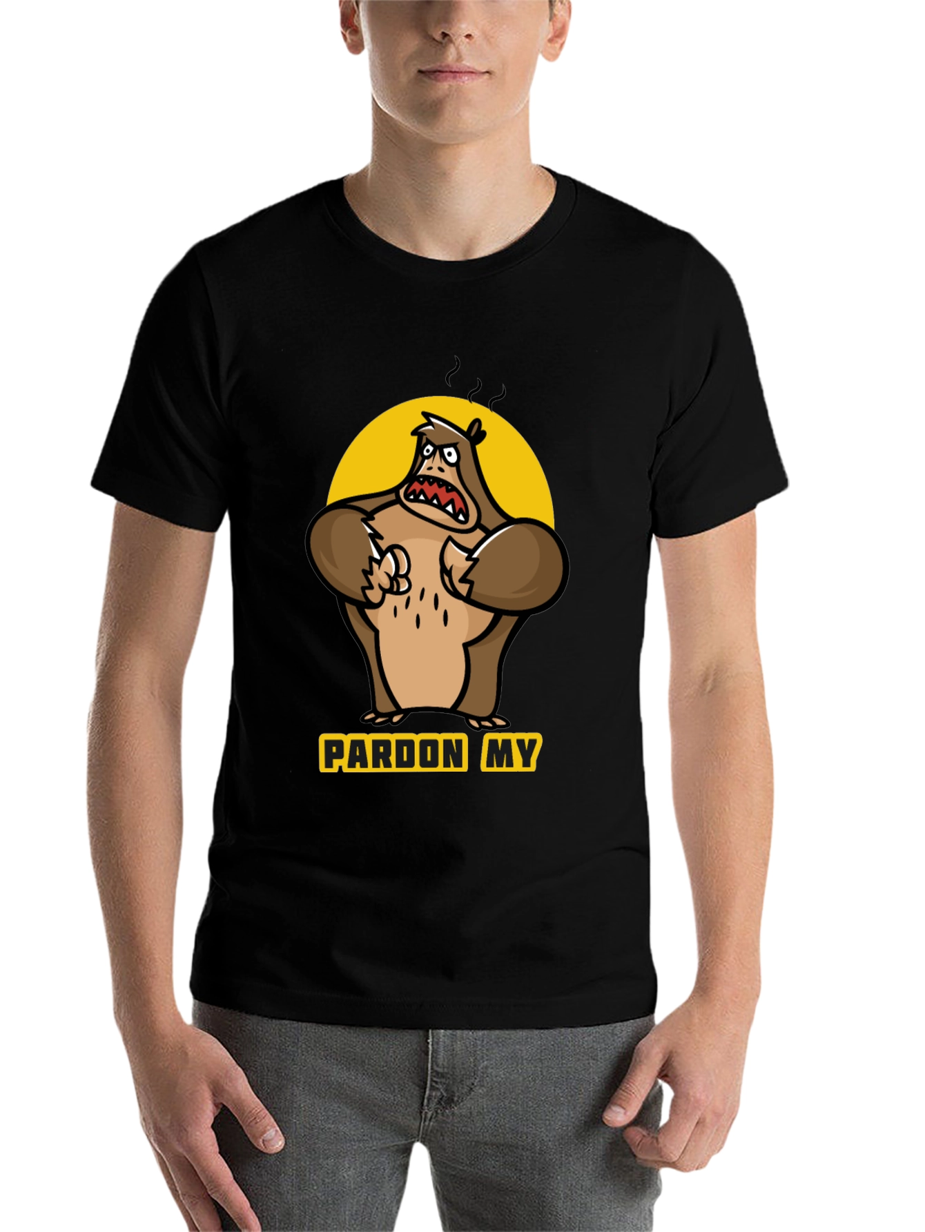 Black Pardon My Angry Yeti T-Shirt view 7