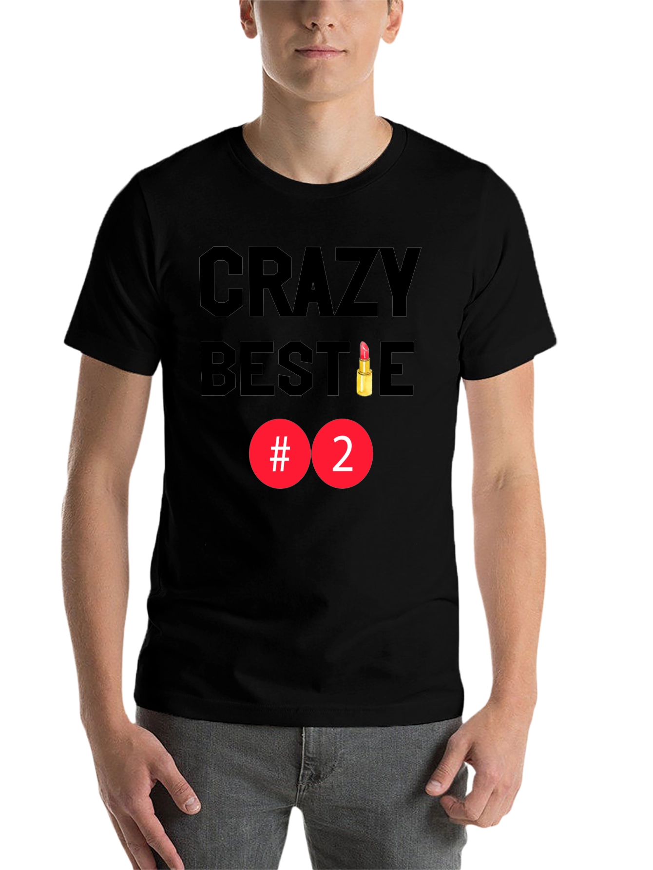 Black Crazy Bestie #2 Black Graphic Tee view 7