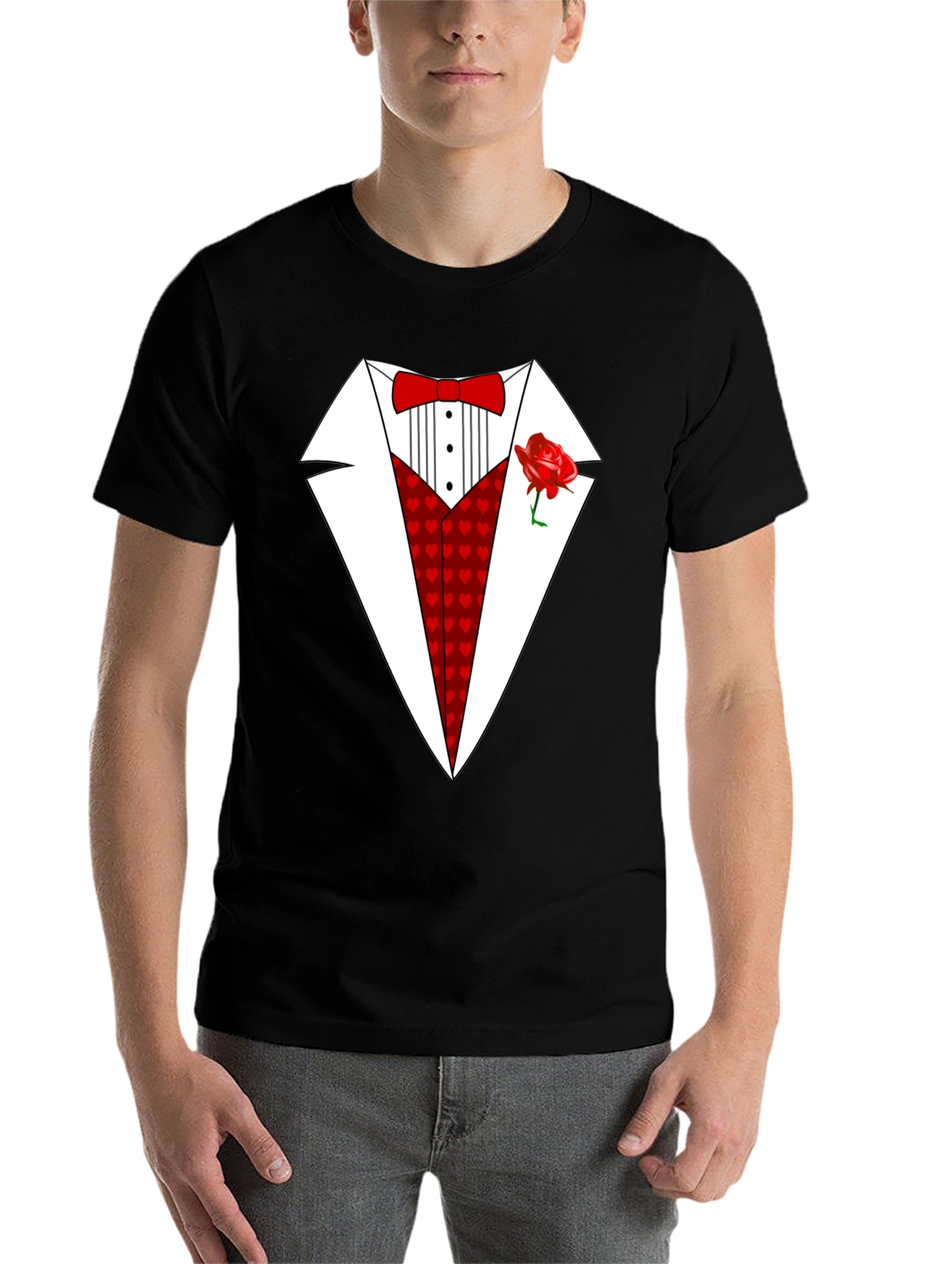 Black Heart Tuxedo T-Shirt - Valentine's Day Ready view 7