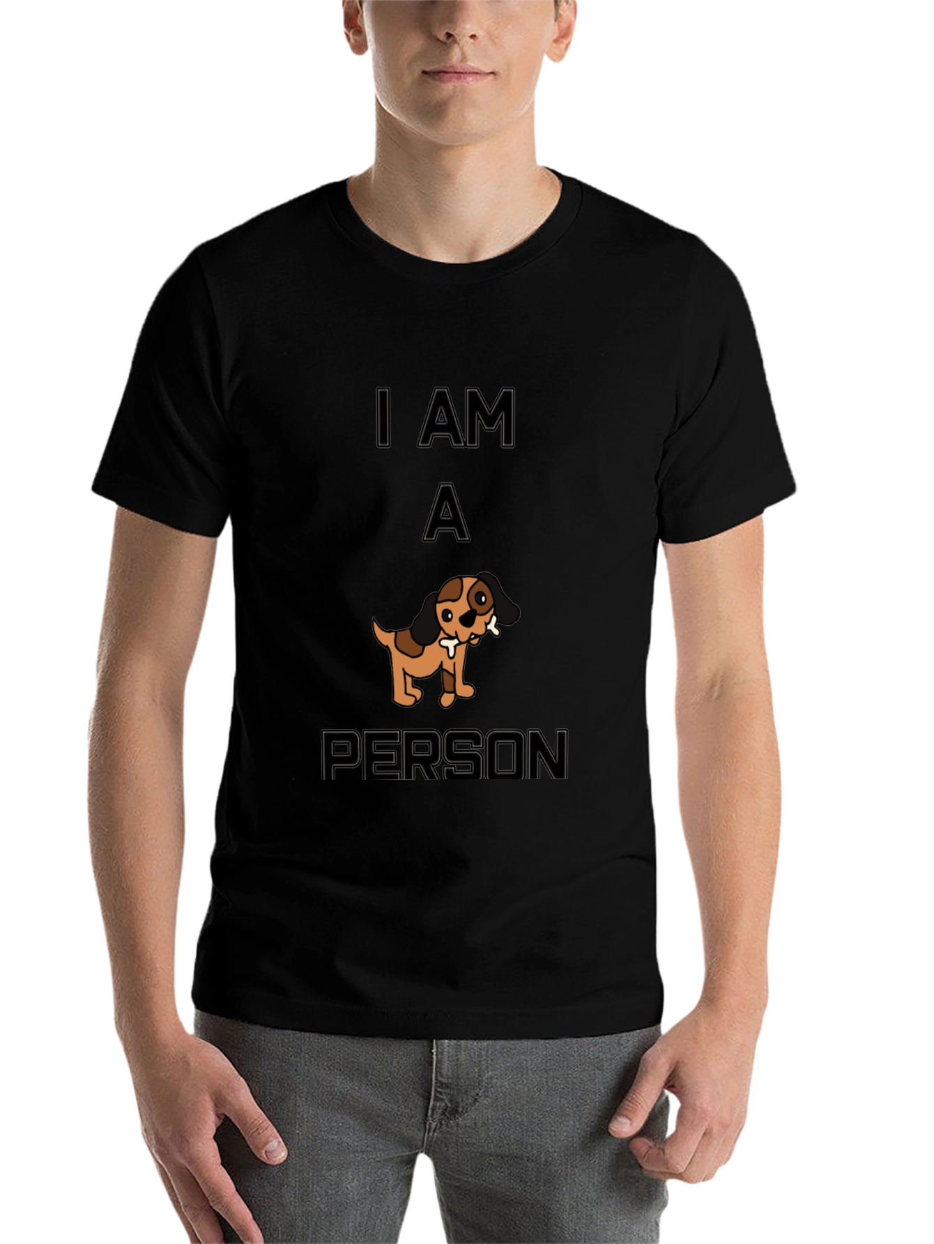 Black I Am A Dog Person T-Shirt view 7