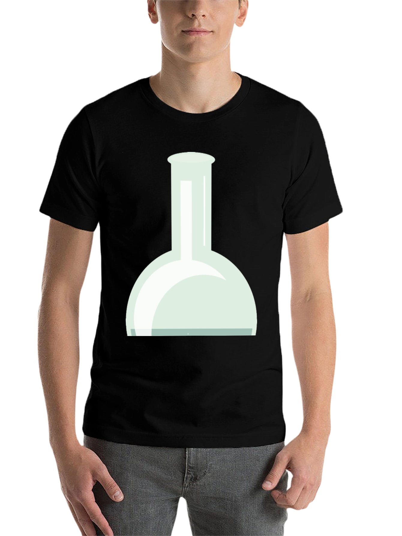 Black Science Flask Graphic Tee - Black Cotton T-Shirt view 7