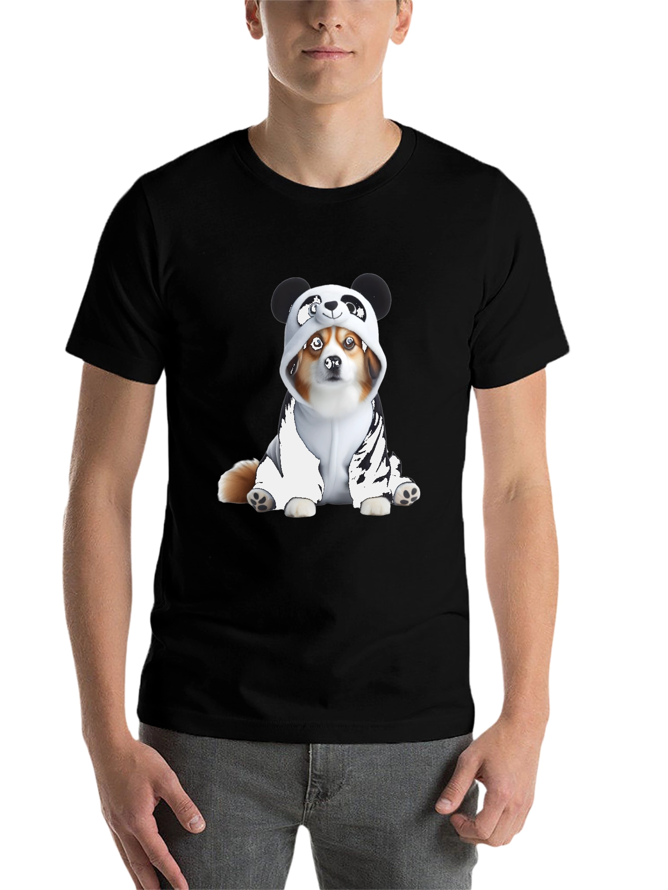 Black Panda Dog Graphic Tee view 7