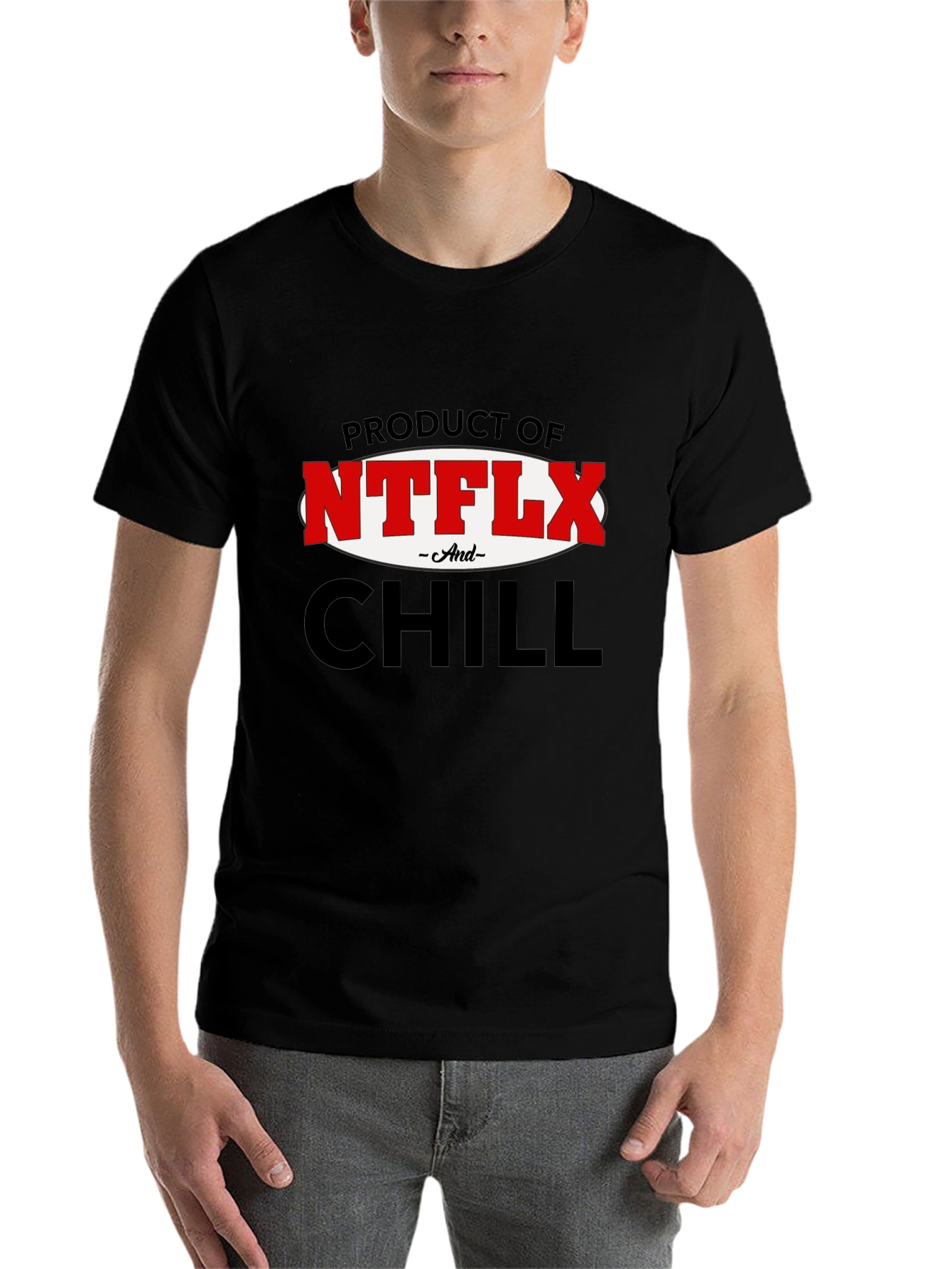 Black Netflix and Chill T-Shirt - Funny Graphic Tee view 7