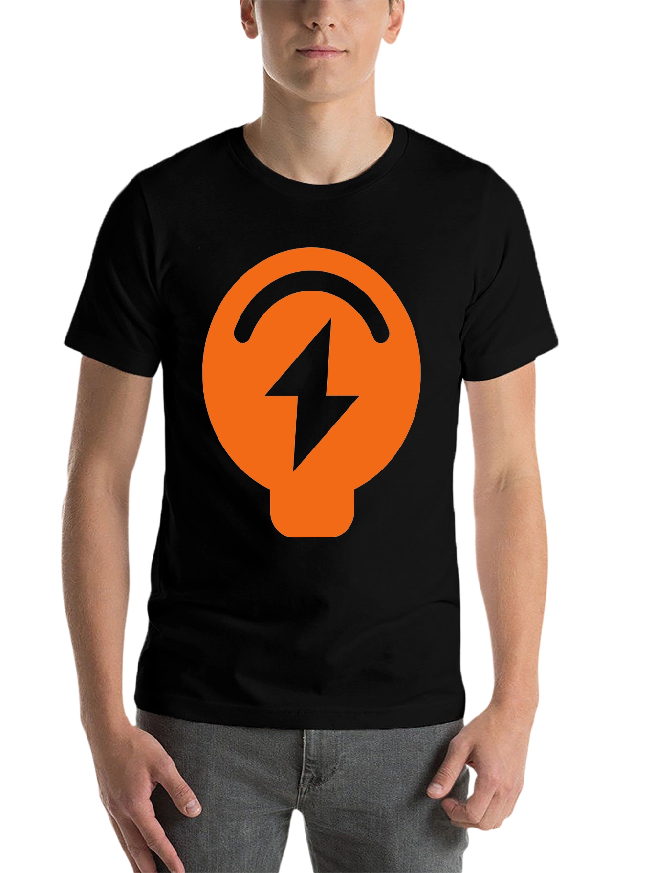 Black Electric Symbol Graphic Black T-Shirt view 7
