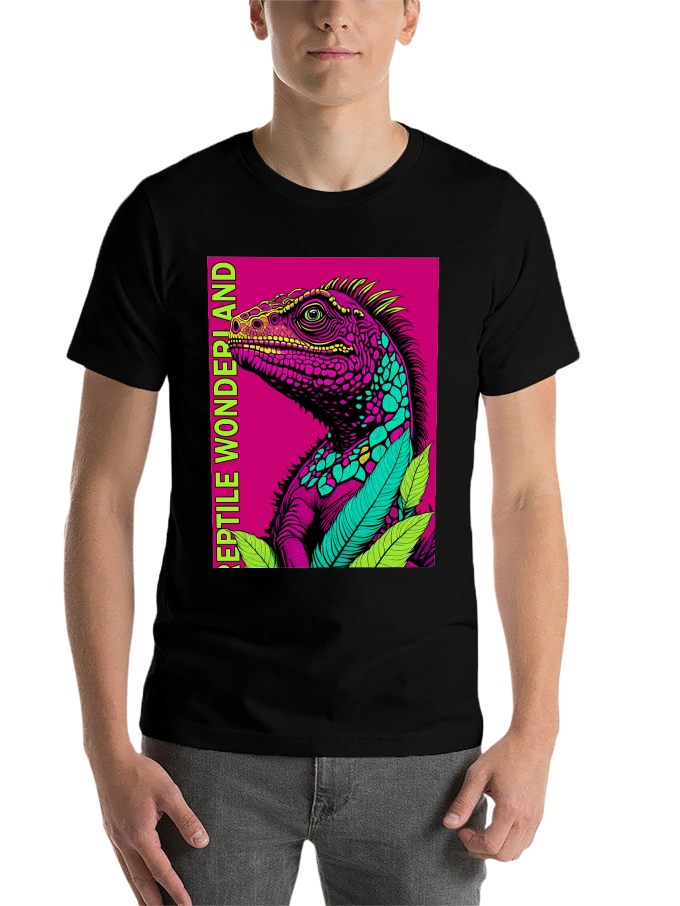 Black Reptile Wonderland Graphic Tee view 7