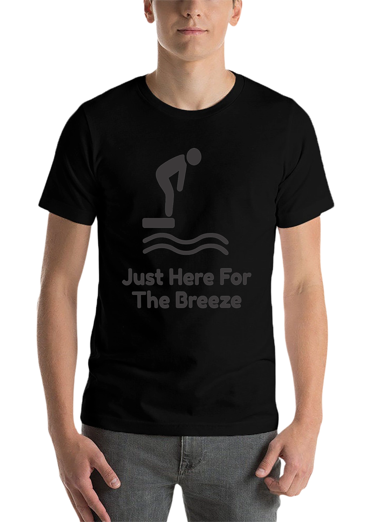 Black Just Here For The Breeze Funny Diver T-Shirt view 7