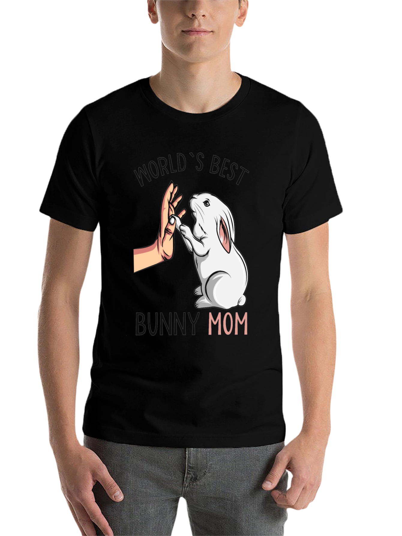Black World's Best Bunny Mom T-Shirt - Cute Pet Lover Tee view 7