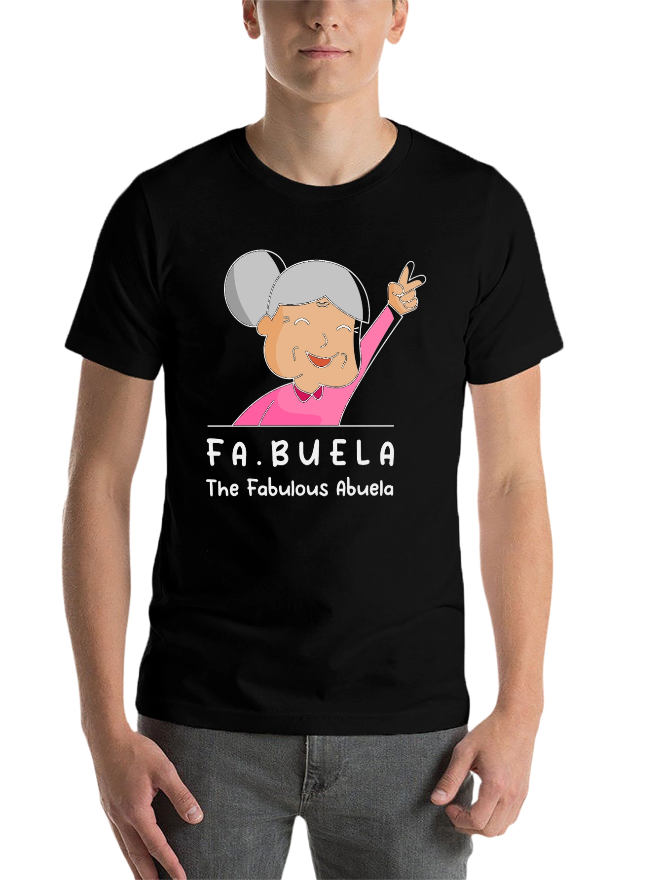 Black Fabulous Abuela T-Shirt - Grandma Humor view 7
