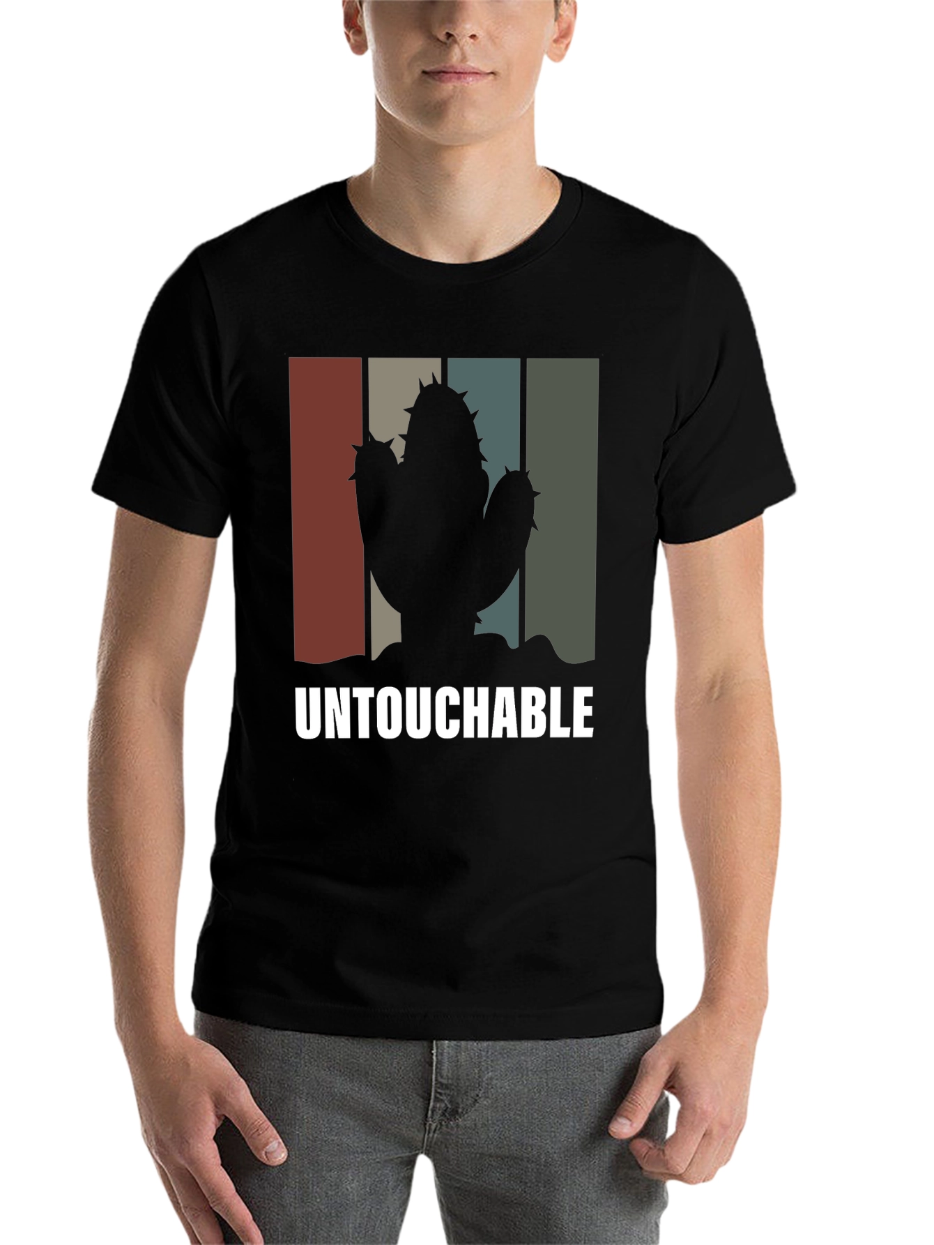 Black Untouchable Cactus Graphic T-Shirt view 7