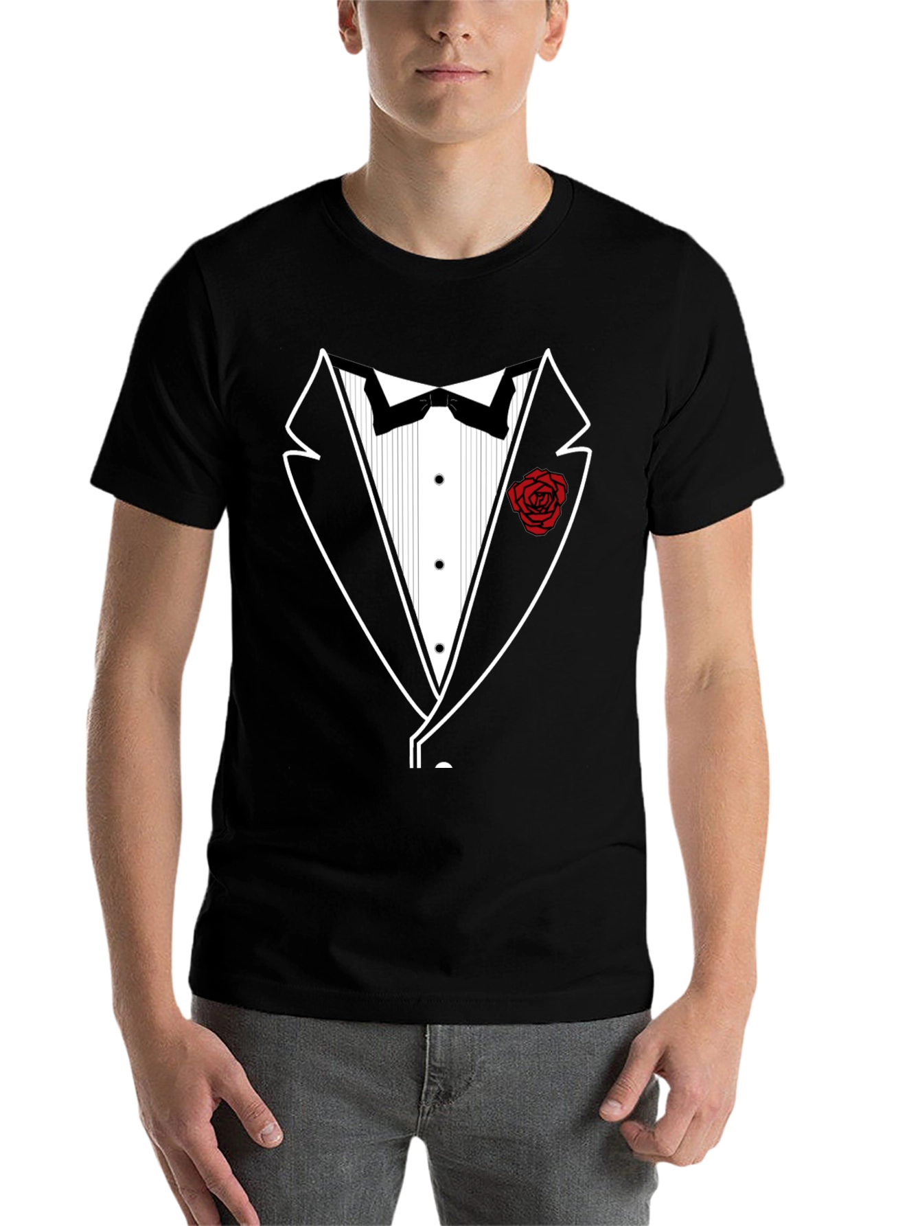 Black Tuxedo T-Shirt - Stylish Formal Wear Alternative view 7