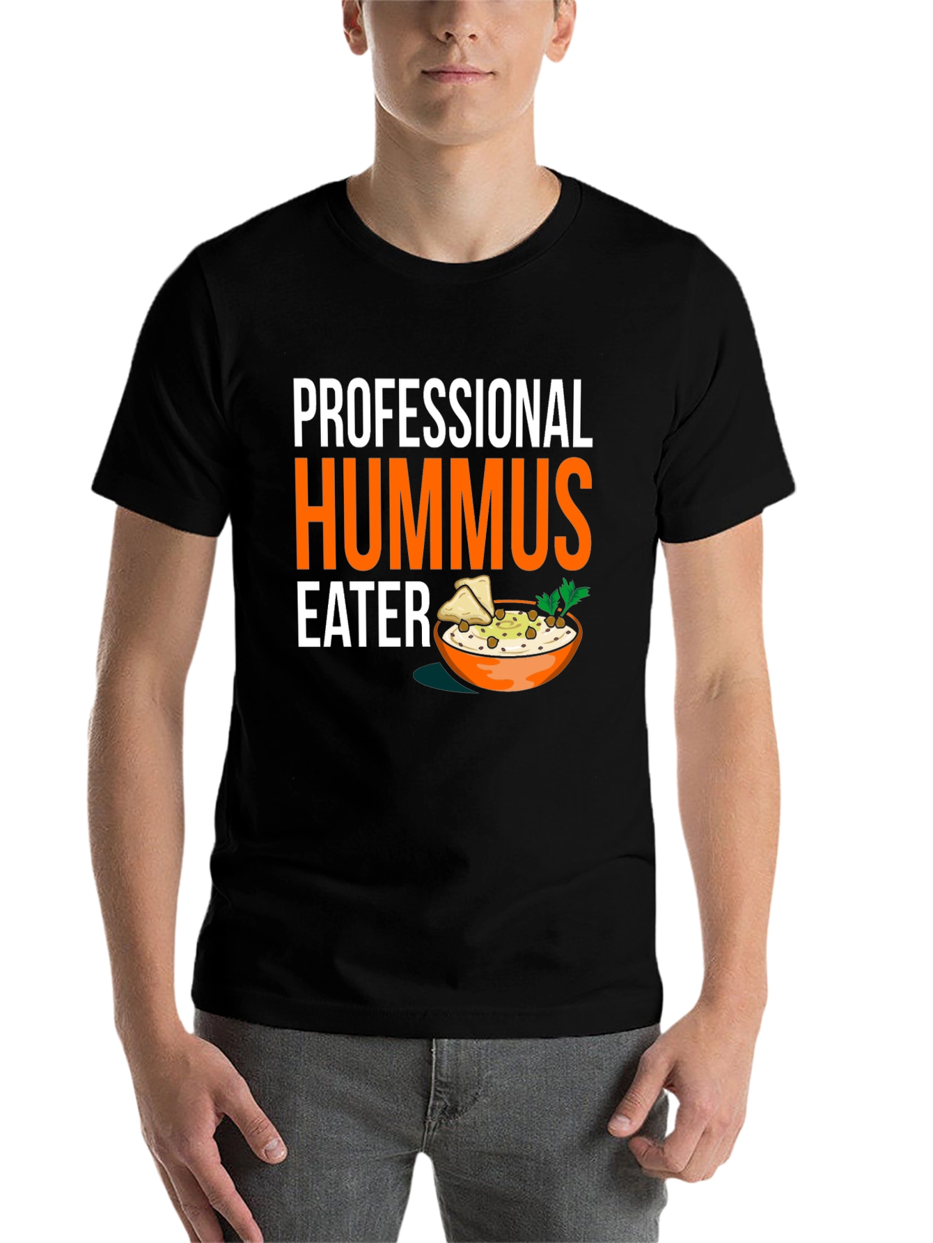 Black Professional Hummus Eater Graphic Tee view 7
