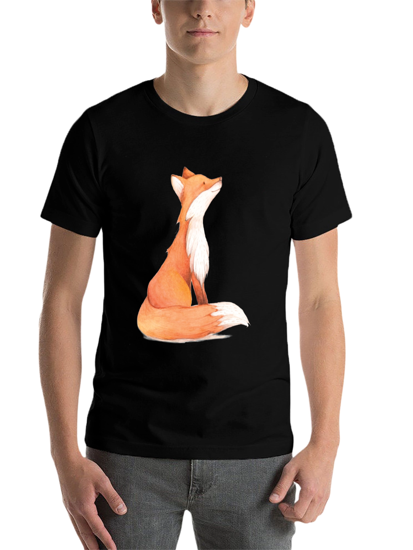 Black Fox Graphic Print Men's T-Shirt view 7