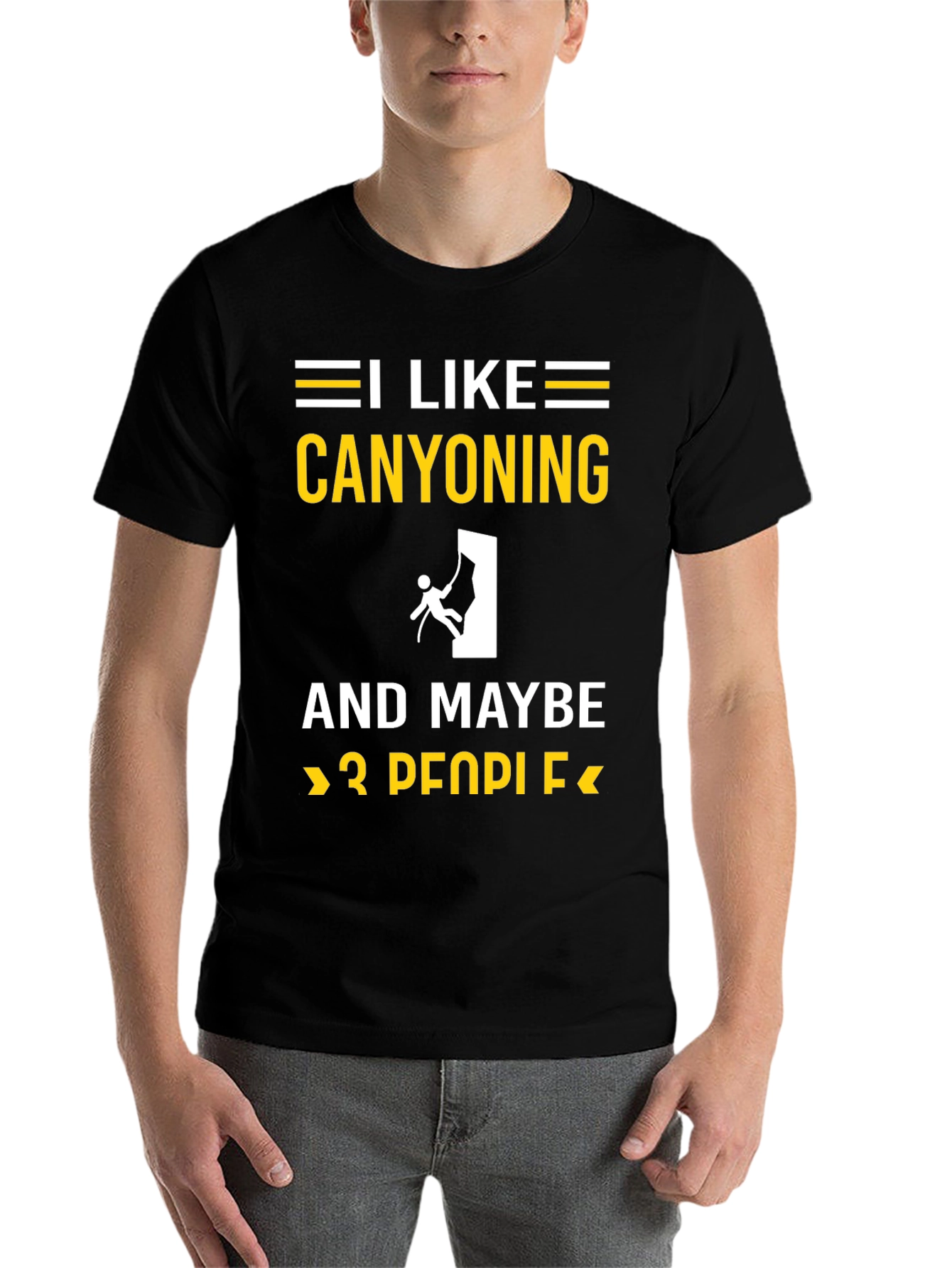 Black Canyoning Lover T-Shirt: I Like Canyoning and Maybe 3 People view 7