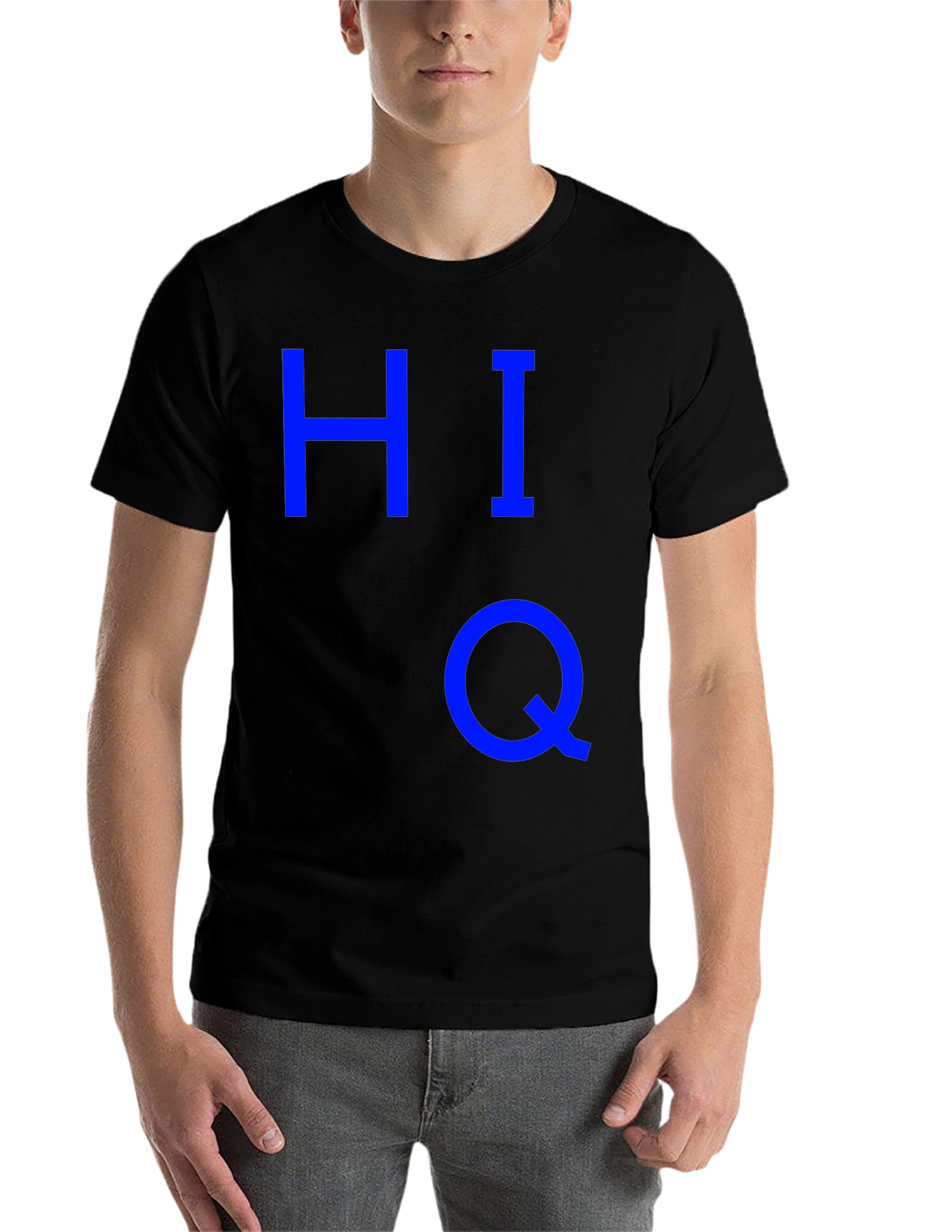 Black HIQ Graphic T-Shirt - Bold Blue Design view 7