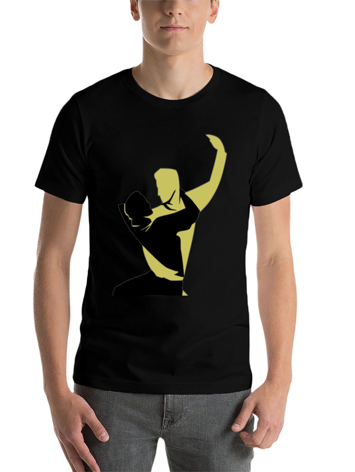 Black Tango Silhouette Graphic Tee - Black Cotton Blend view 7