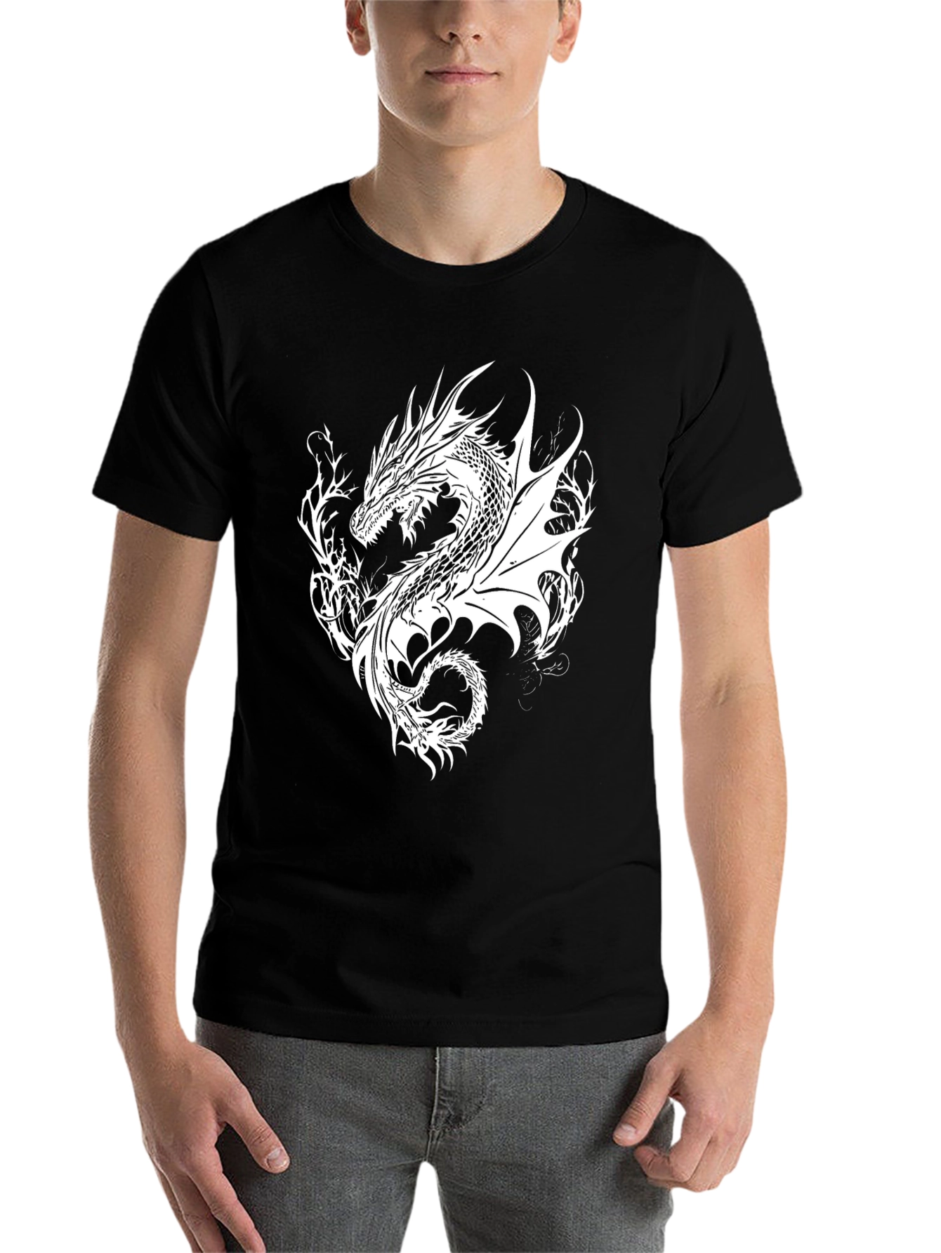 Black Dragon Graphic T-Shirt - Black view 7