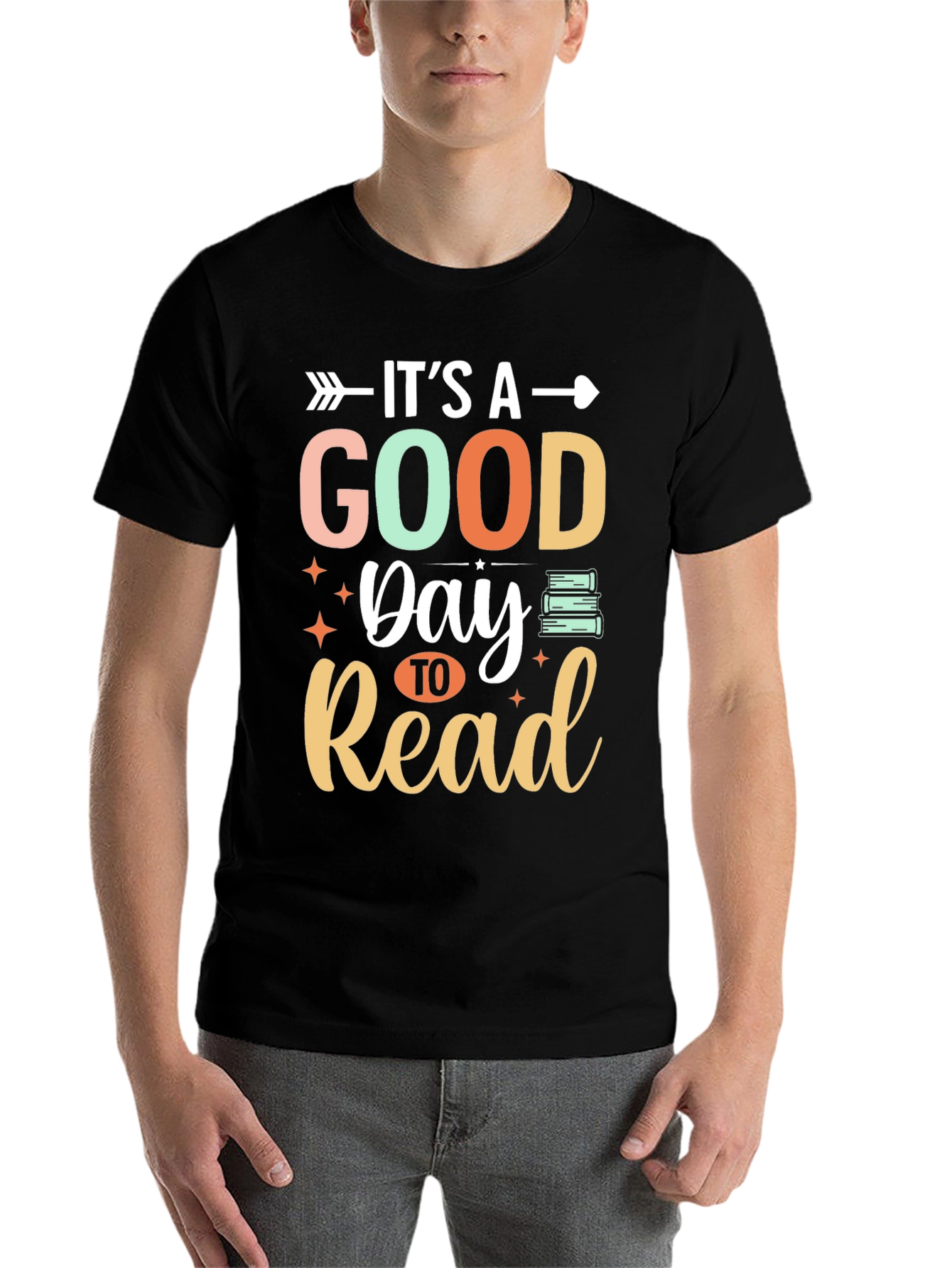 Black It's a Good Day to Read Graphic Tee view 7